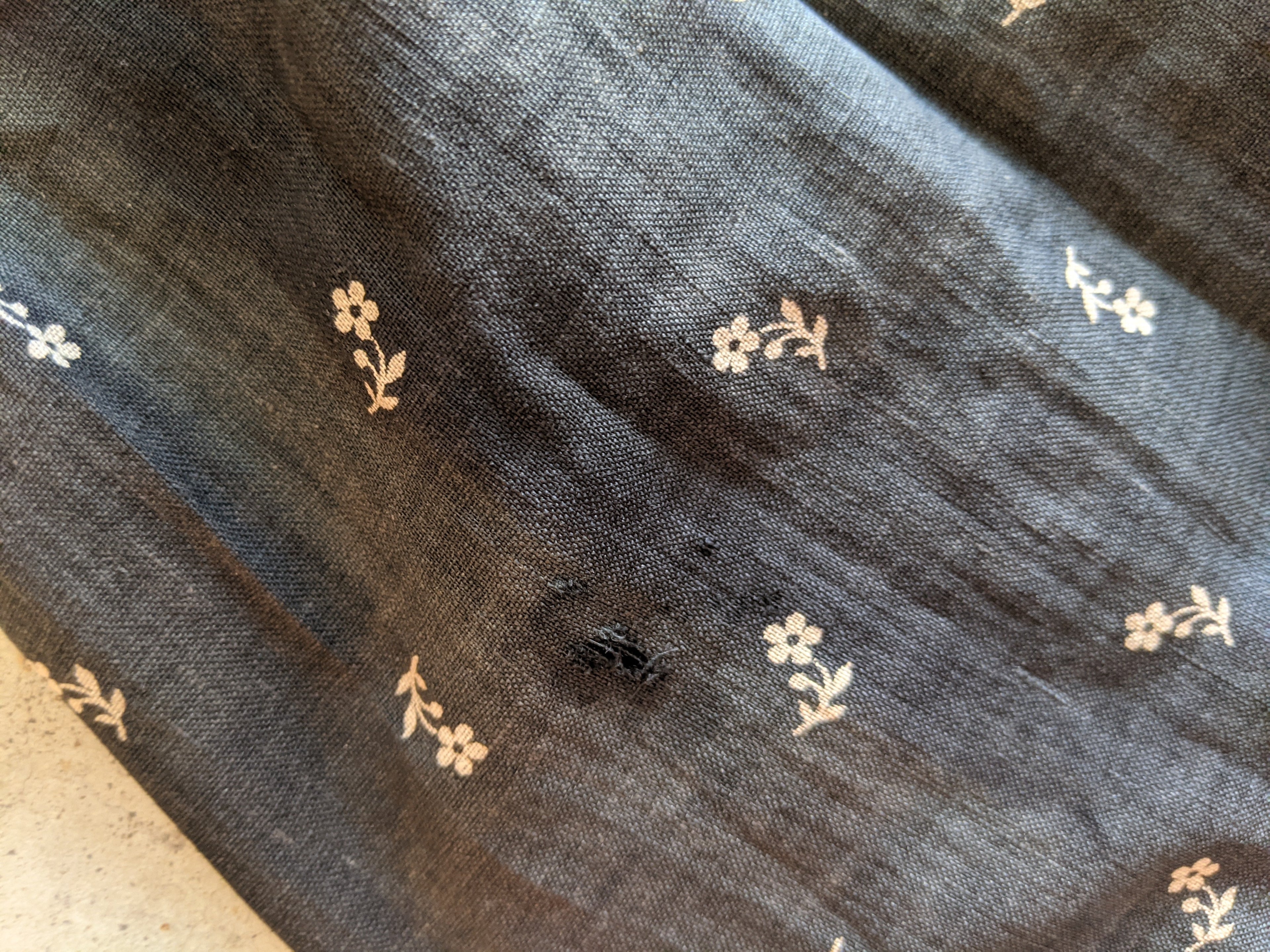 c. 1890s-1900s Dark Indigo Calico Dress