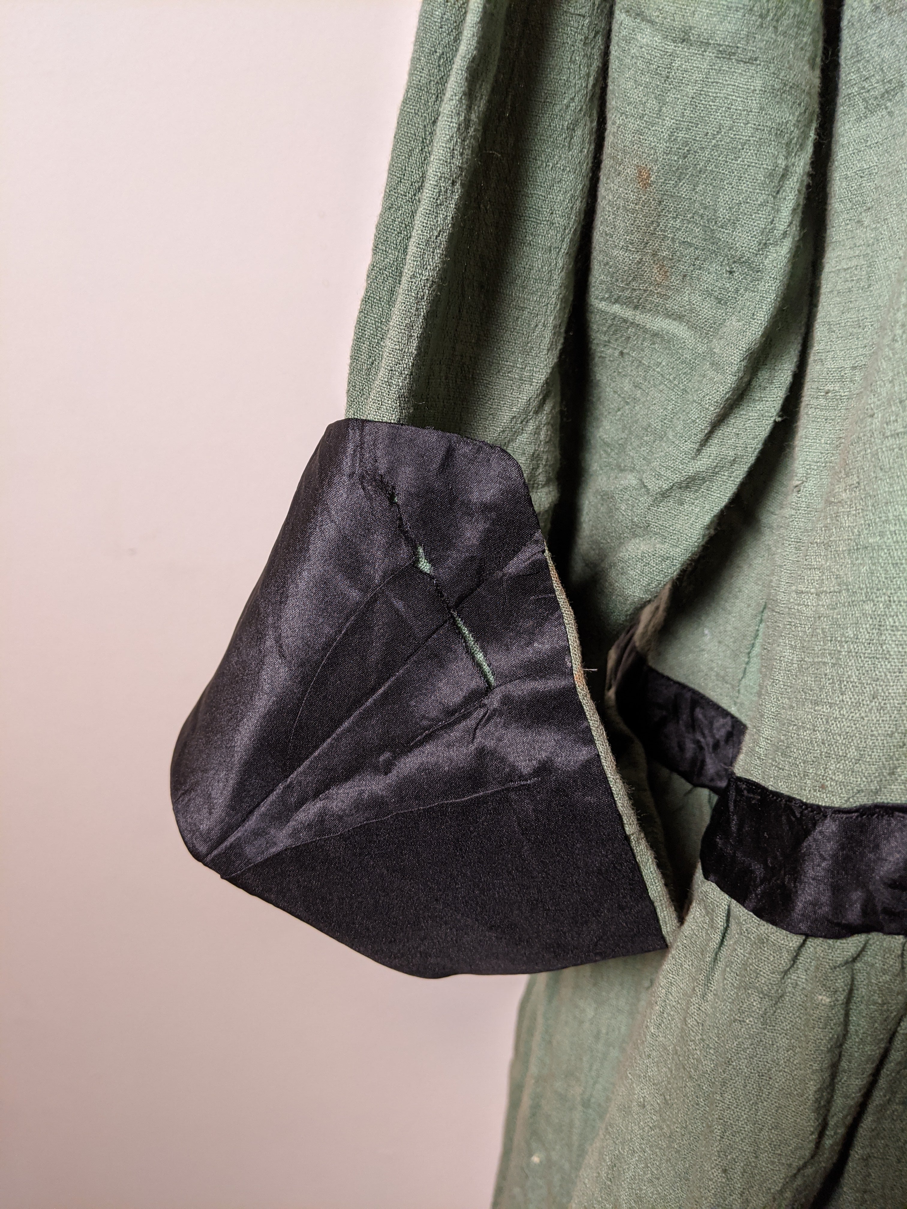 1920s Green Linen Dress