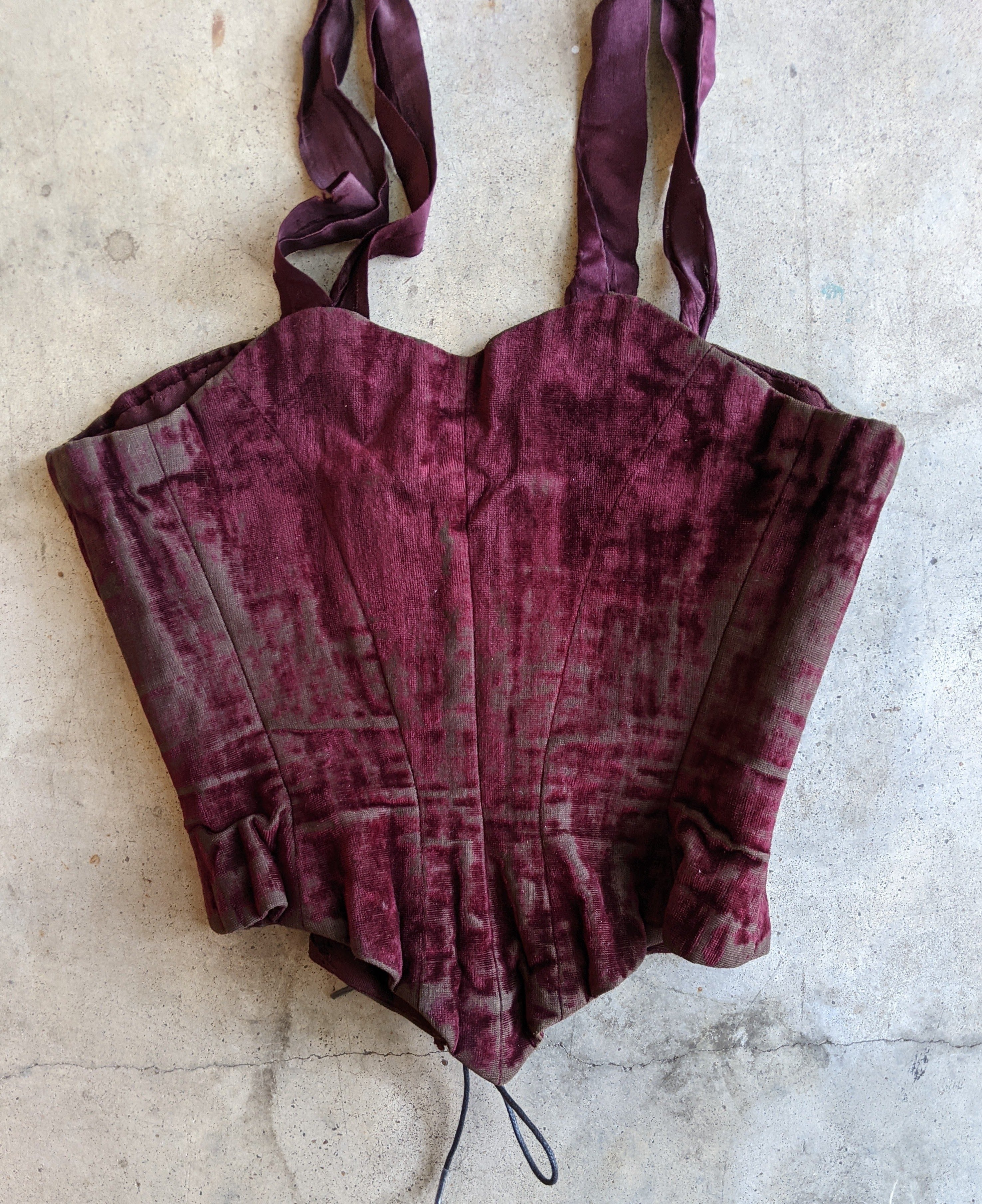 19th c. Purple Velvet Swiss Waist