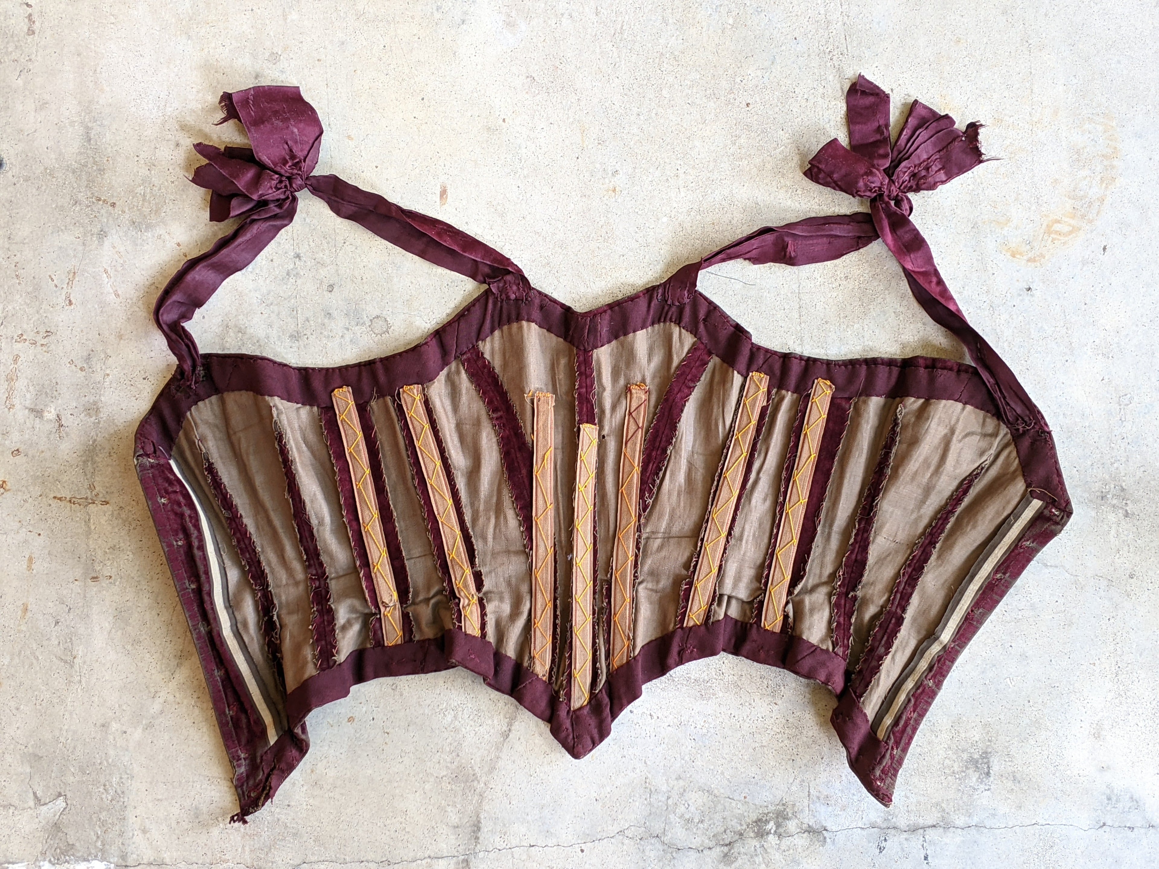 19th c. Purple Velvet Swiss Waist