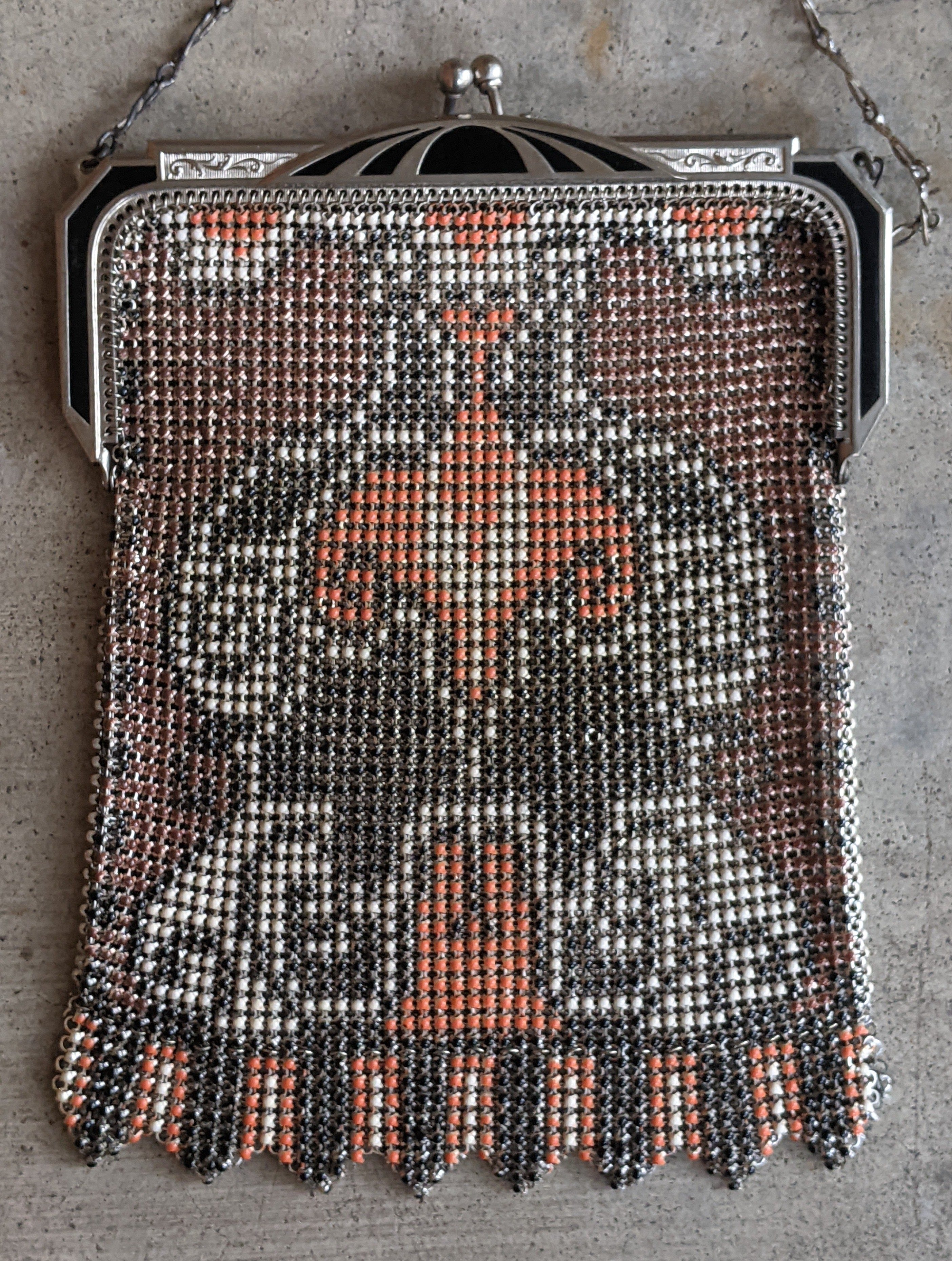 c. 1930 Whiting & Davis Beadlite Purse in Original Box