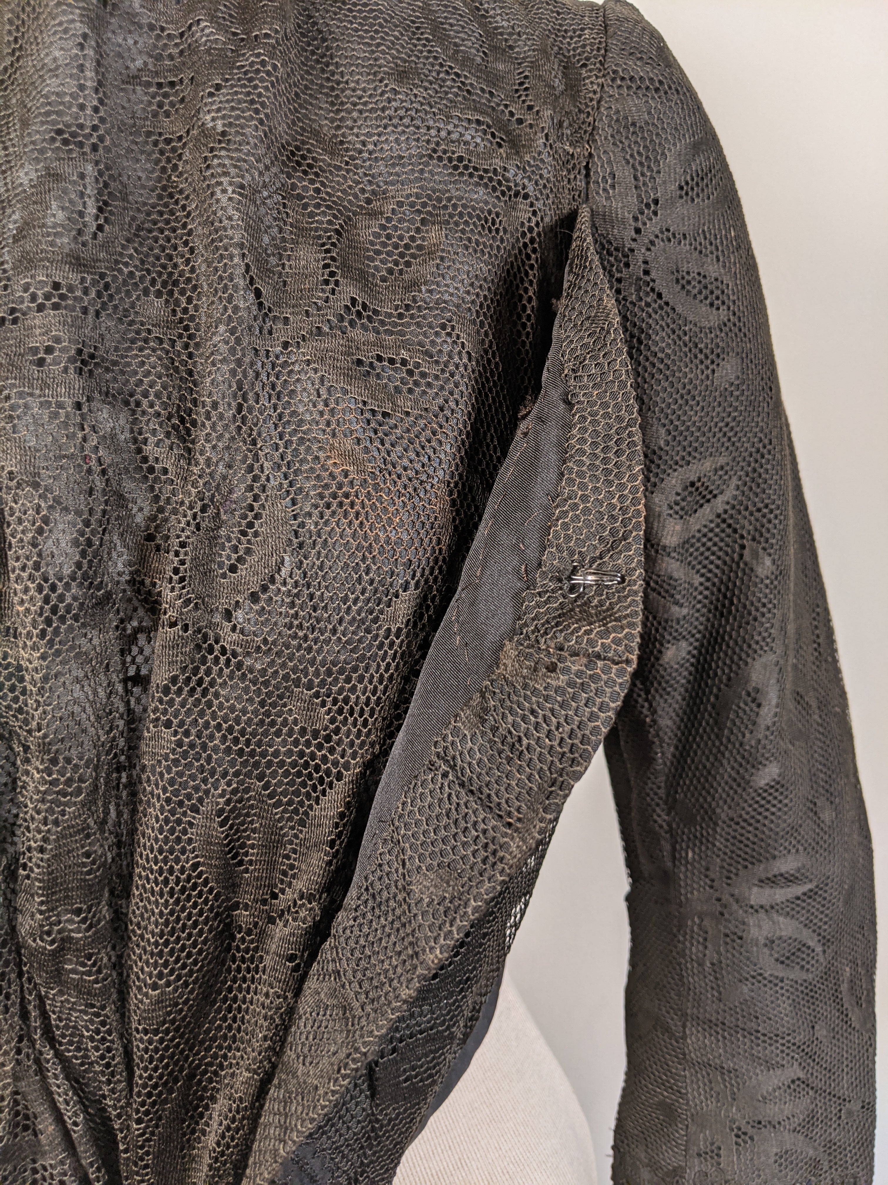 c. 1901 Black Lace Shirt-Waist or Bodice
