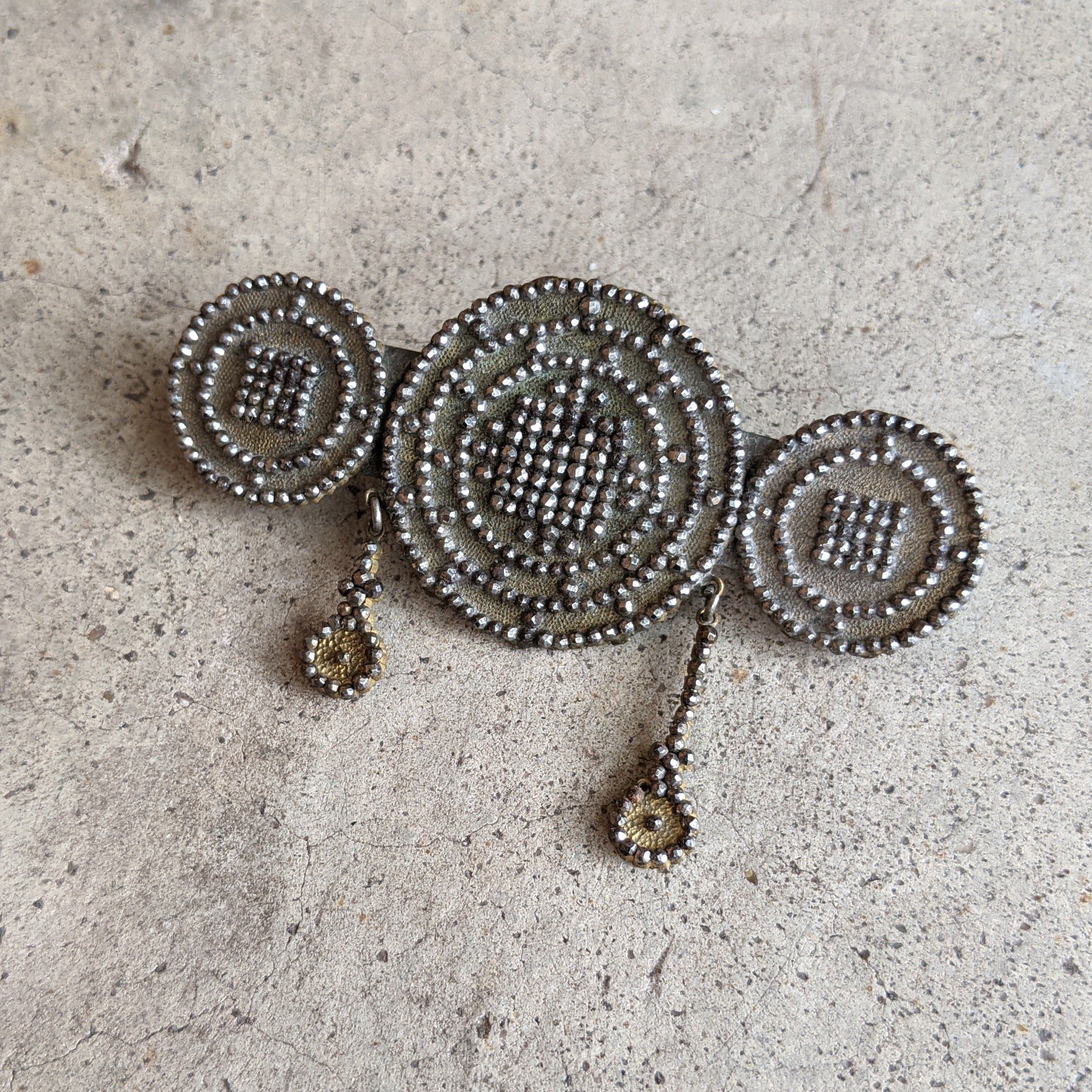 Unusual Georgian Cut Steel Brooch