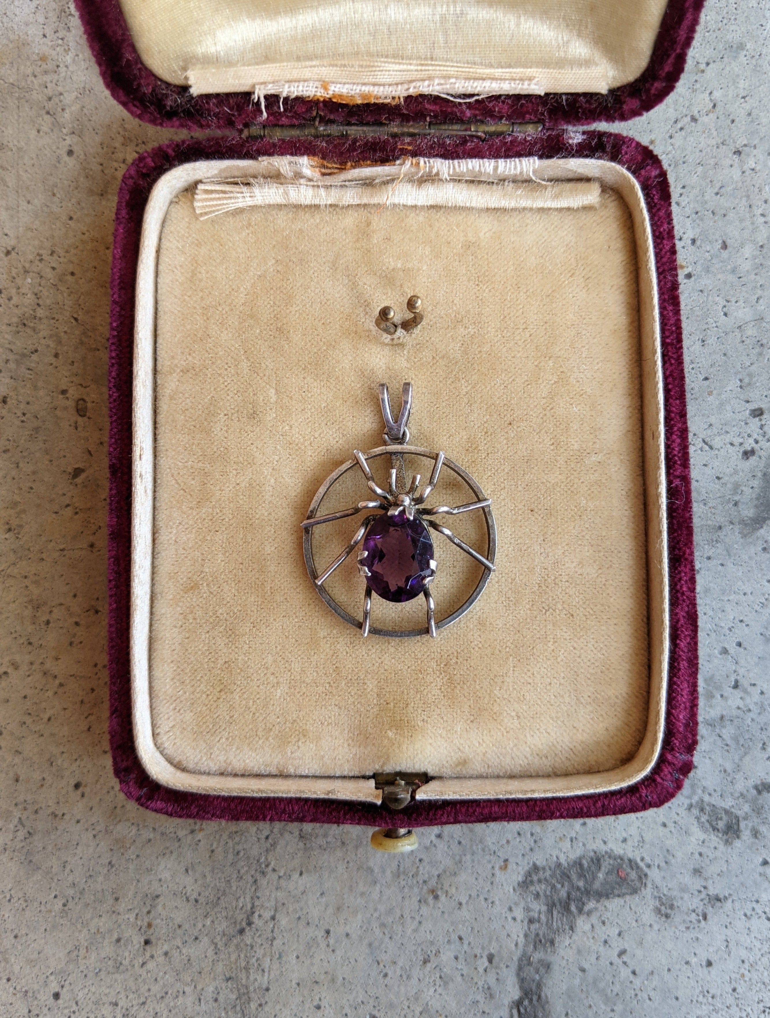 1900s-1910s Sterling Silver Spider Pendant