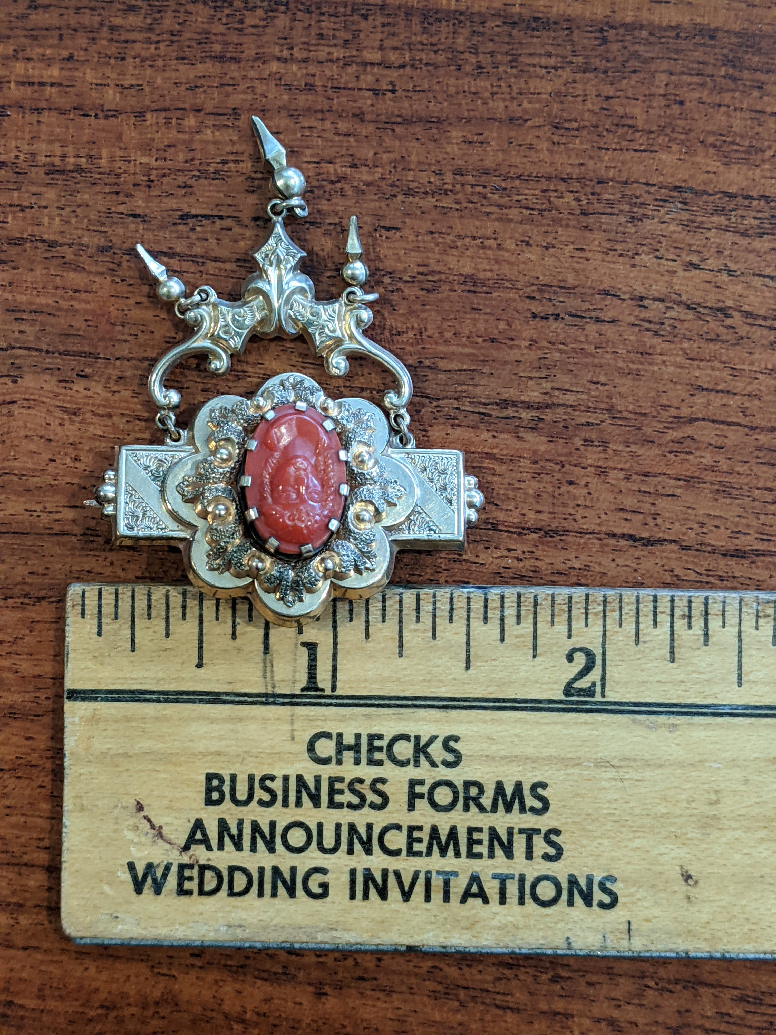 c. 1880s-1890s Celluloid Cameo Brooch