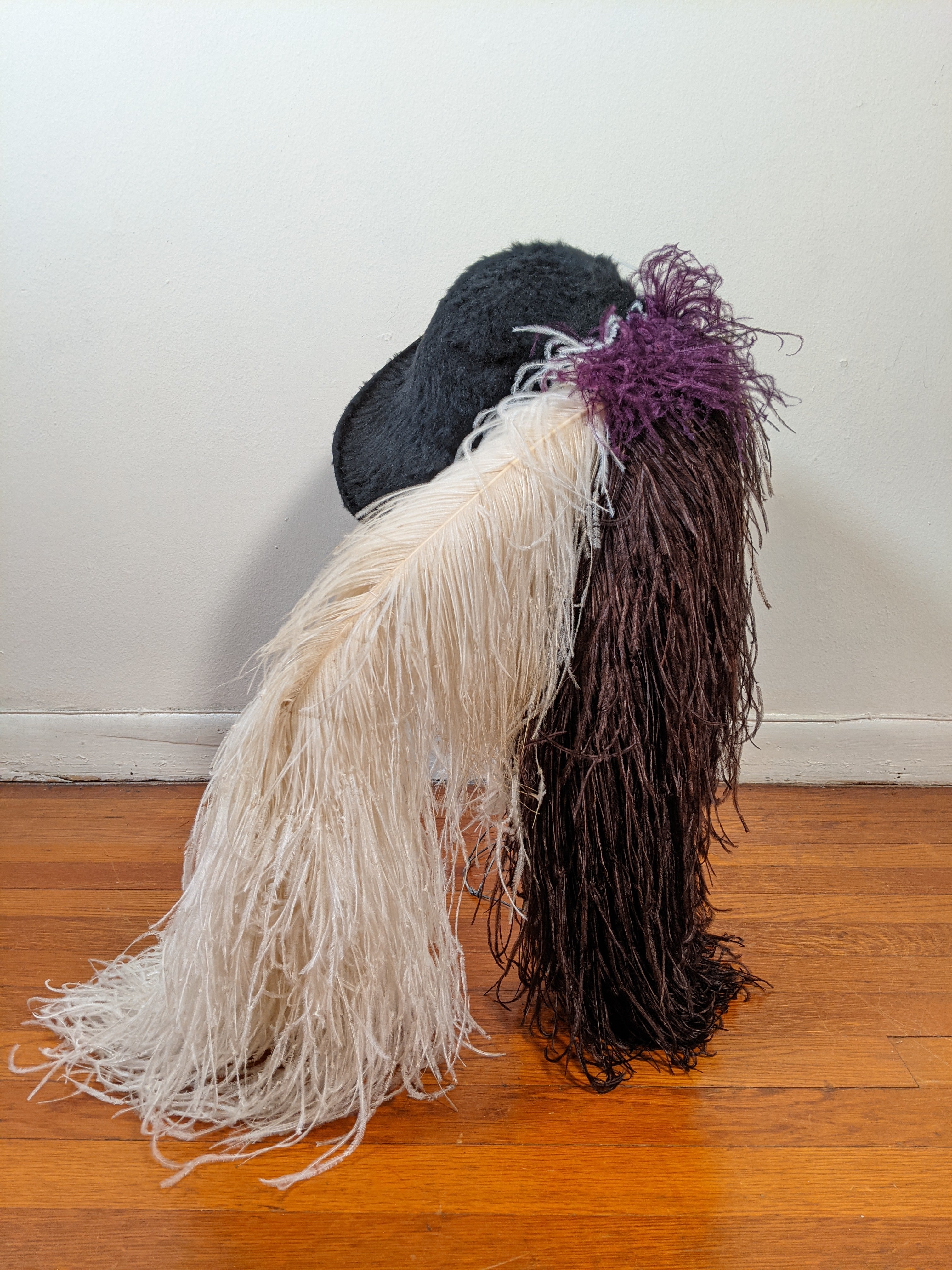1910s Titanic Era Beaver + Ostrich Hat