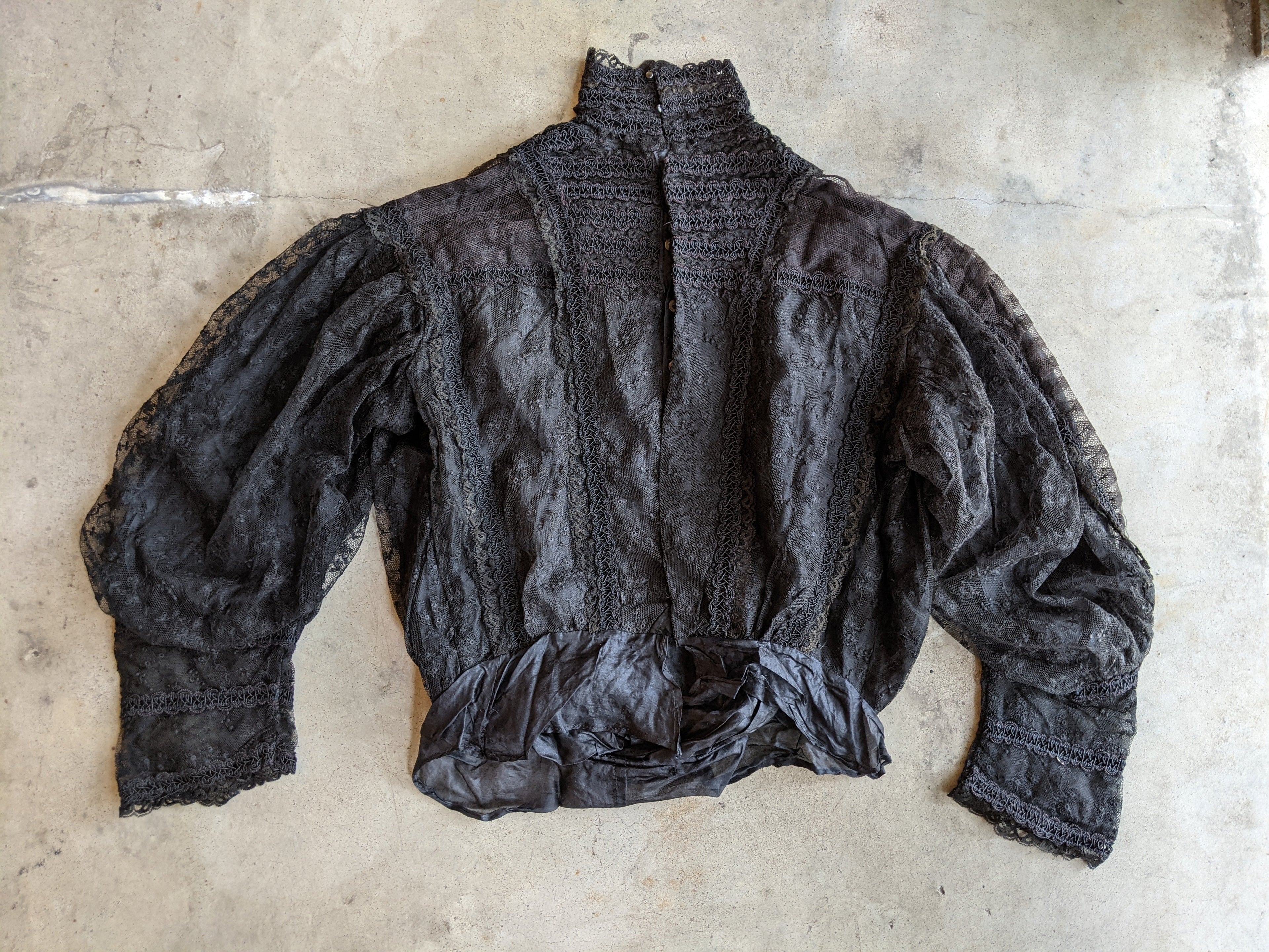 1900s Black Lace Shirt-Waist
