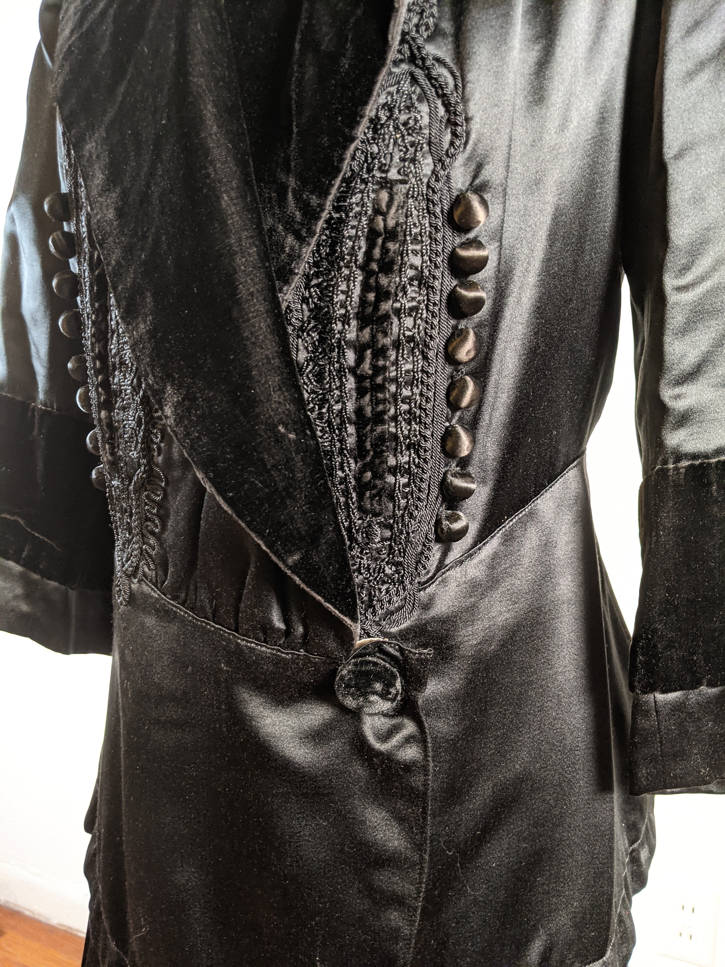 c. 1910s Black Silk Suit | Jacket + Skirt