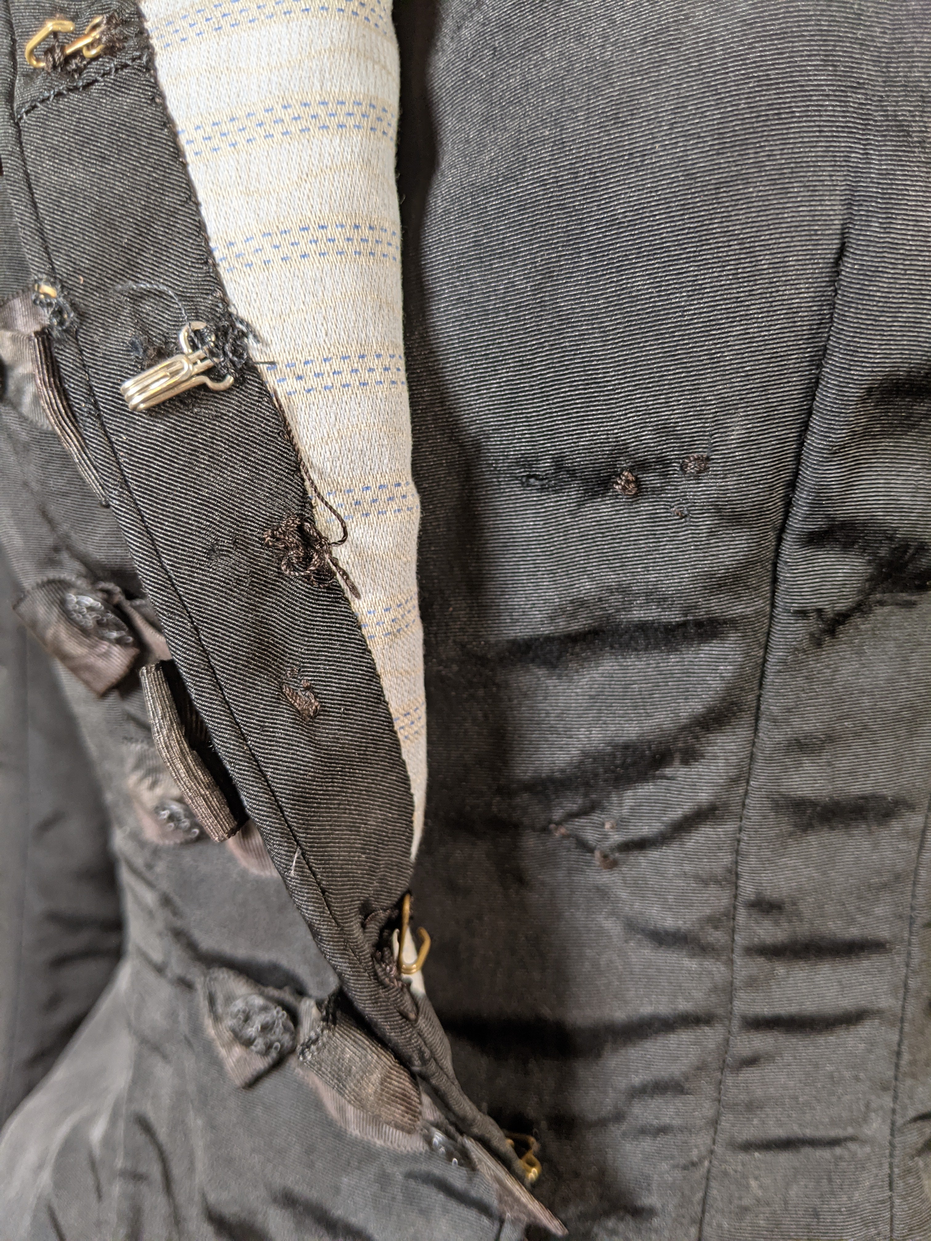 1890s Black Dress | Bodice + Skirt