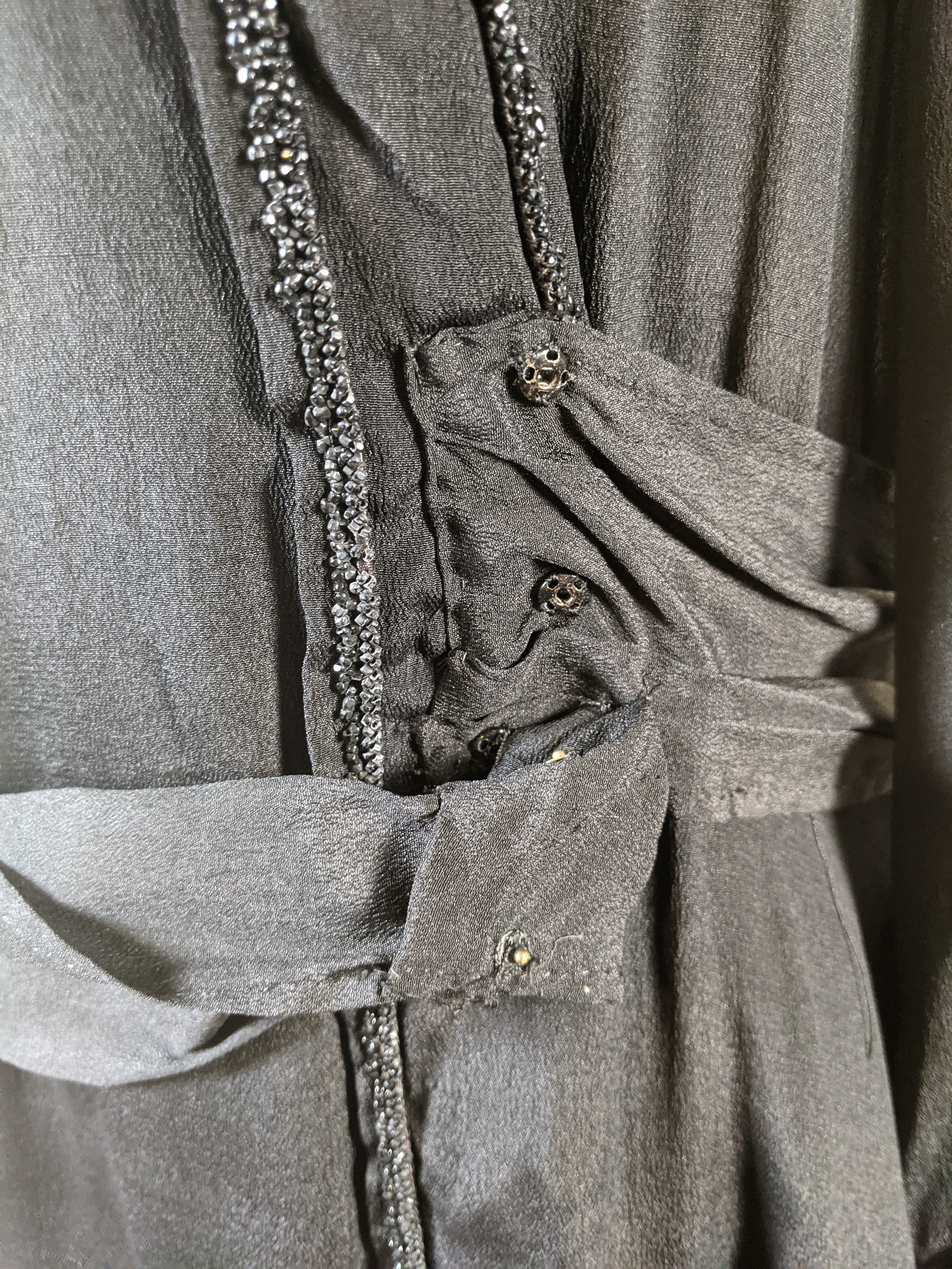 c. 1919-1920 Black Silk Dress