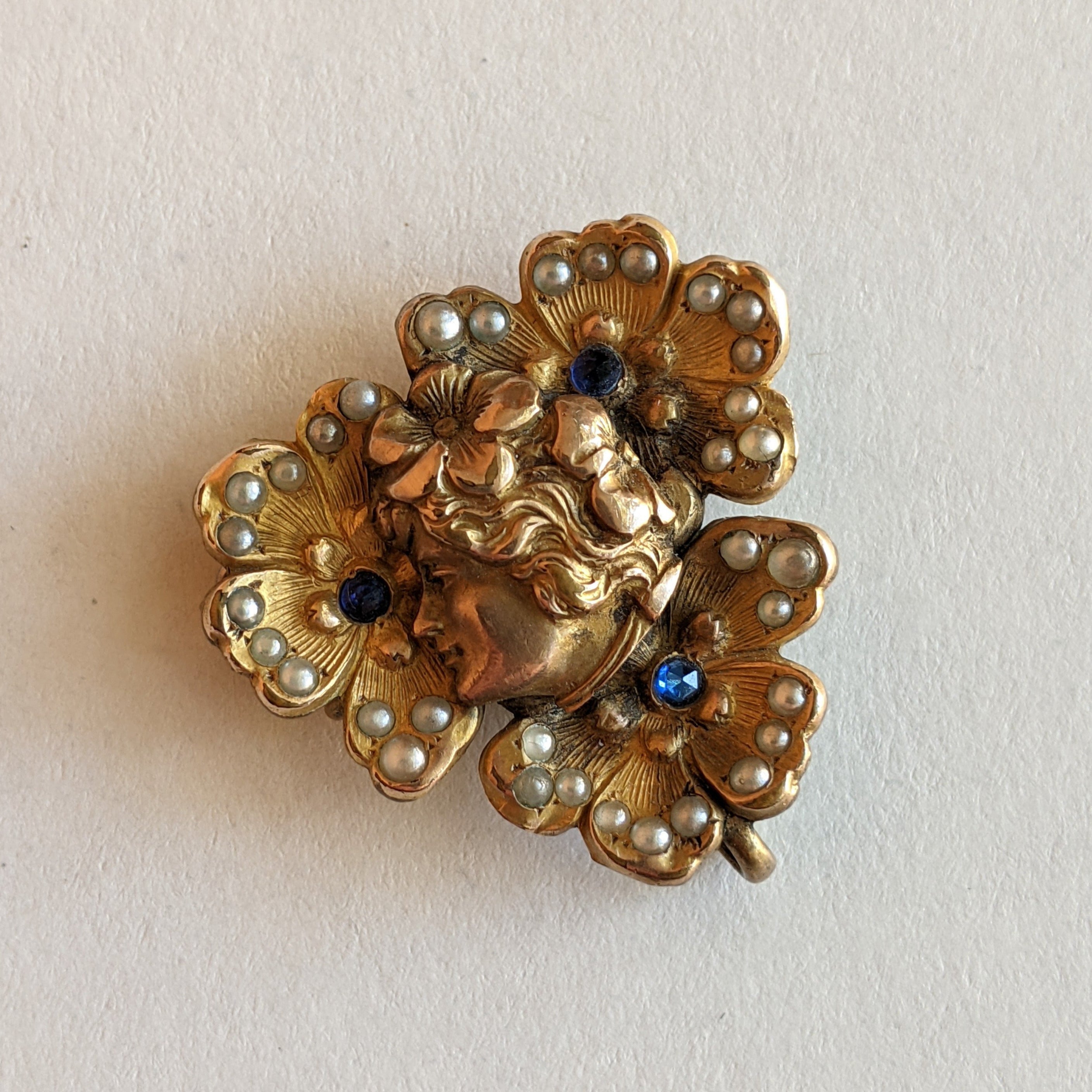 c. 1890s-1900s Art Nouveau Watch Pin