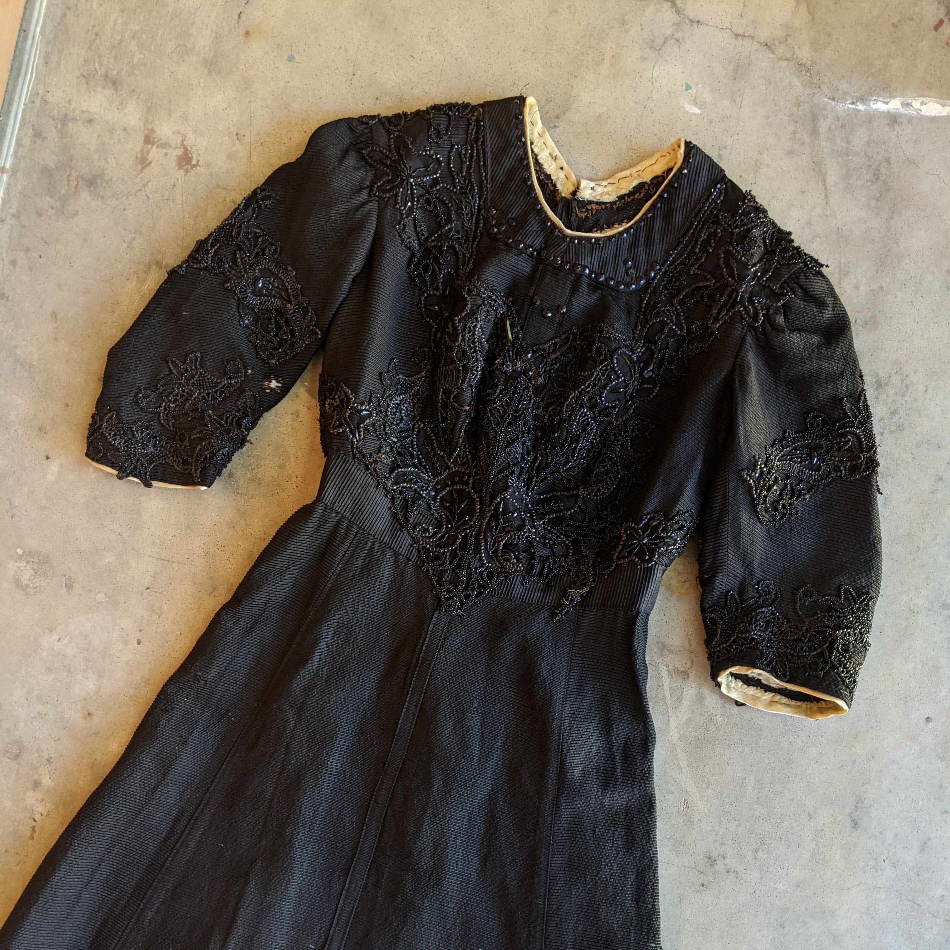 1908-1909 Beaded Silk Gown
