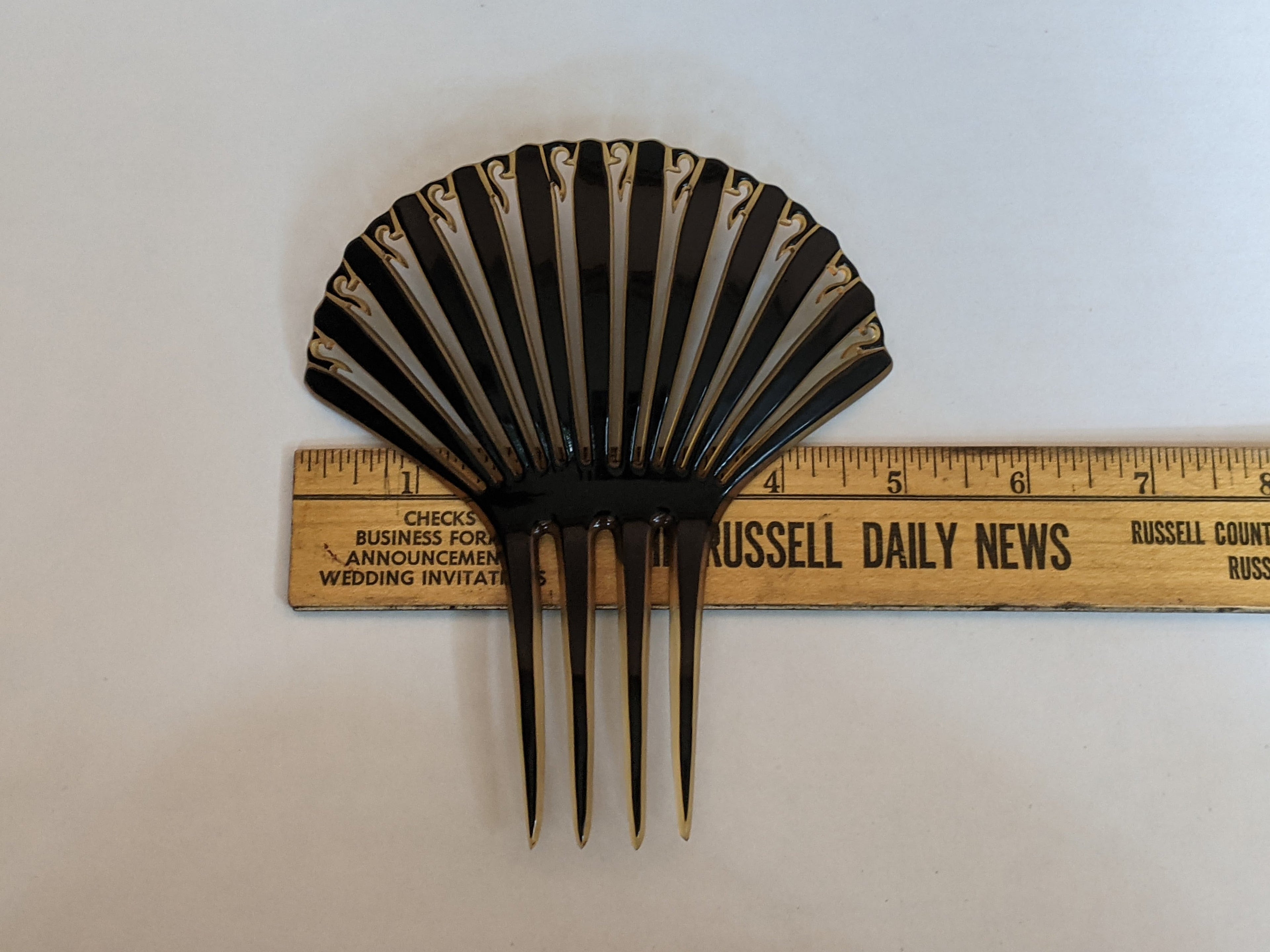 Art Deco Celluloid Hair Comb | 5"