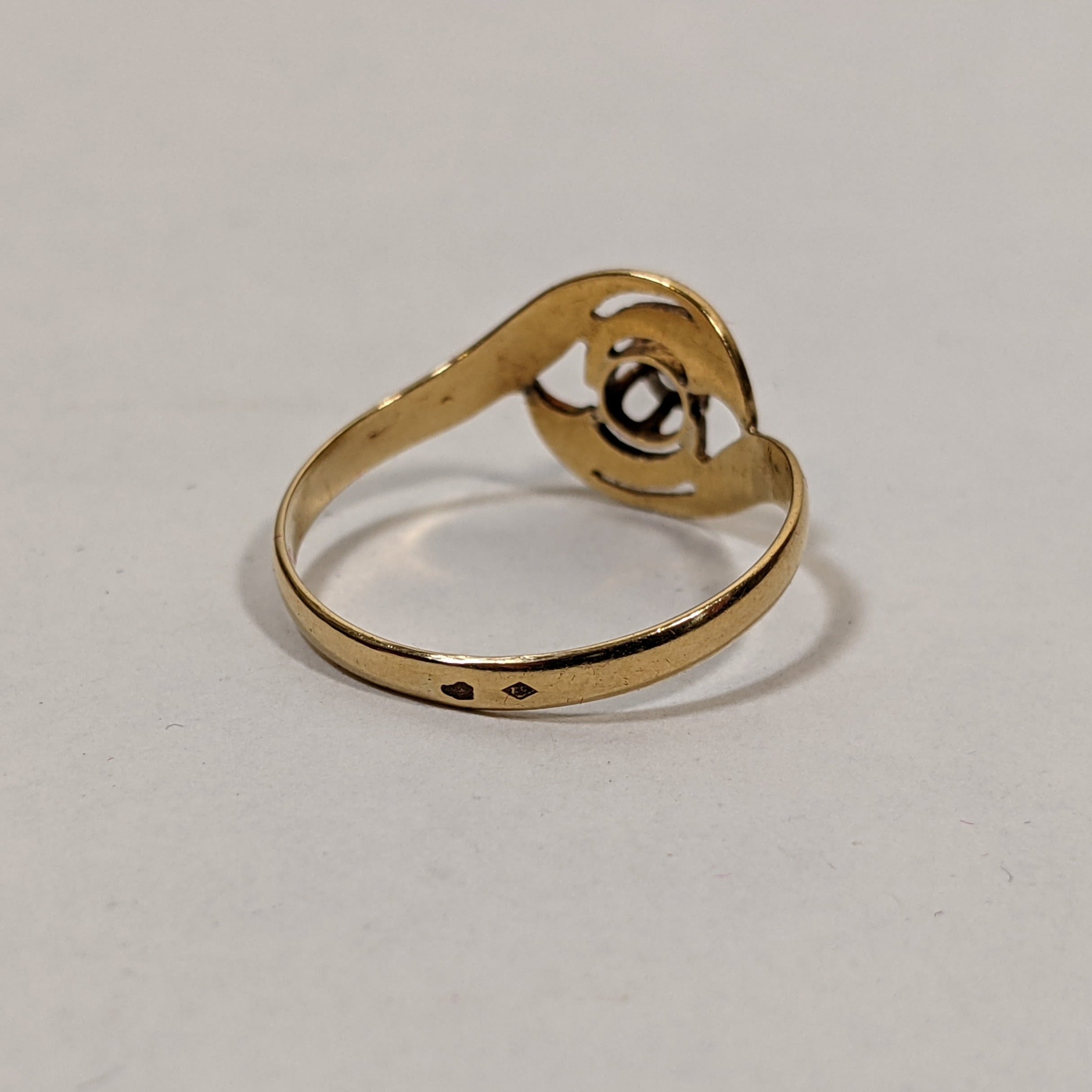 c. 1910s 18k Gold + Platinum Diamond Ring