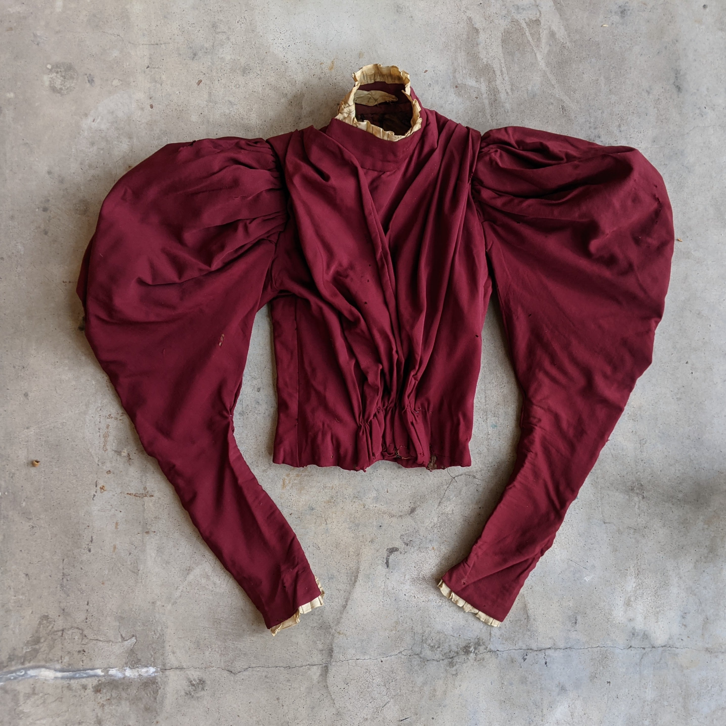 1890s Burgundy Gigot Sleeve Bodice | Study + Display