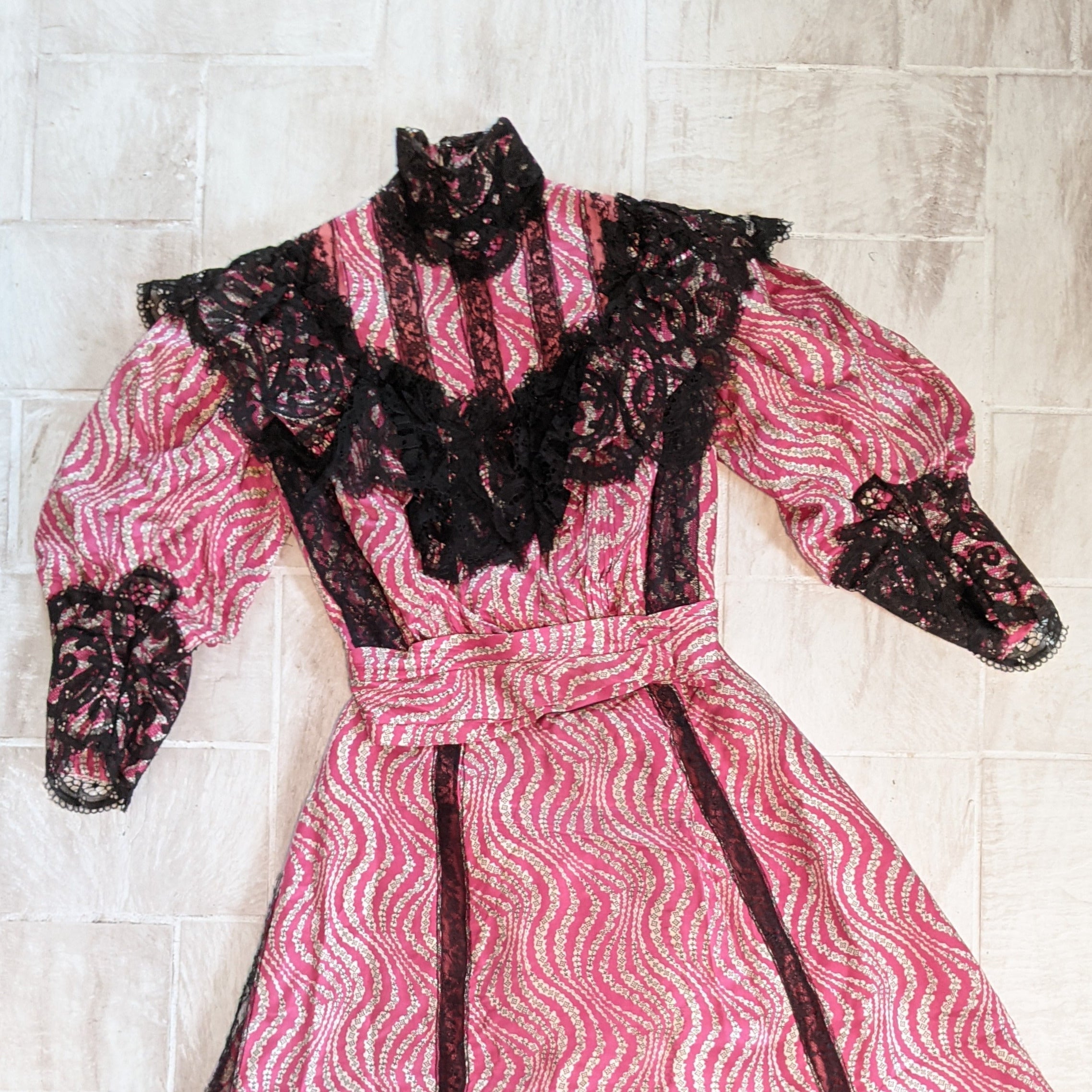 c. 1905-1907 Pink Silk Dress