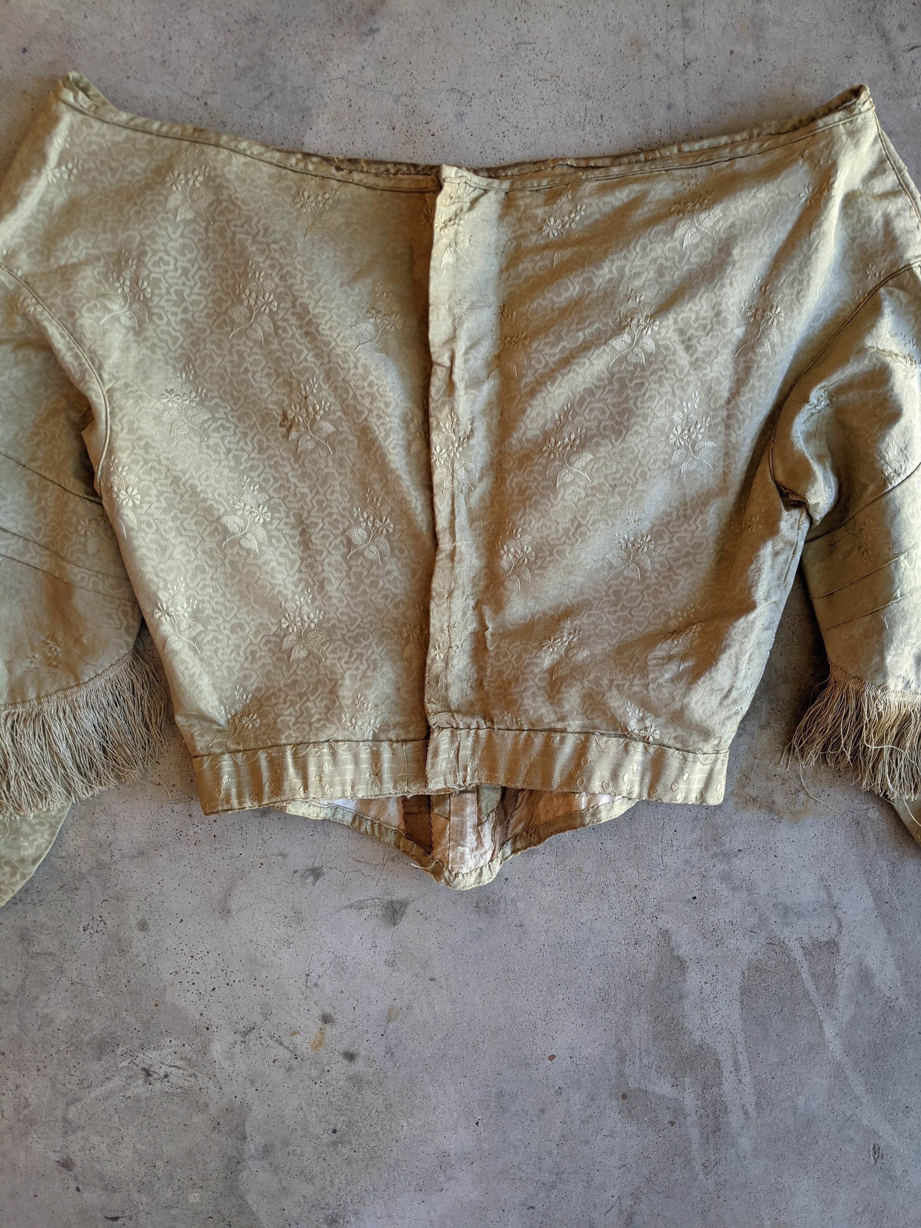 c. 1840s Gold Silk Damask Bodice