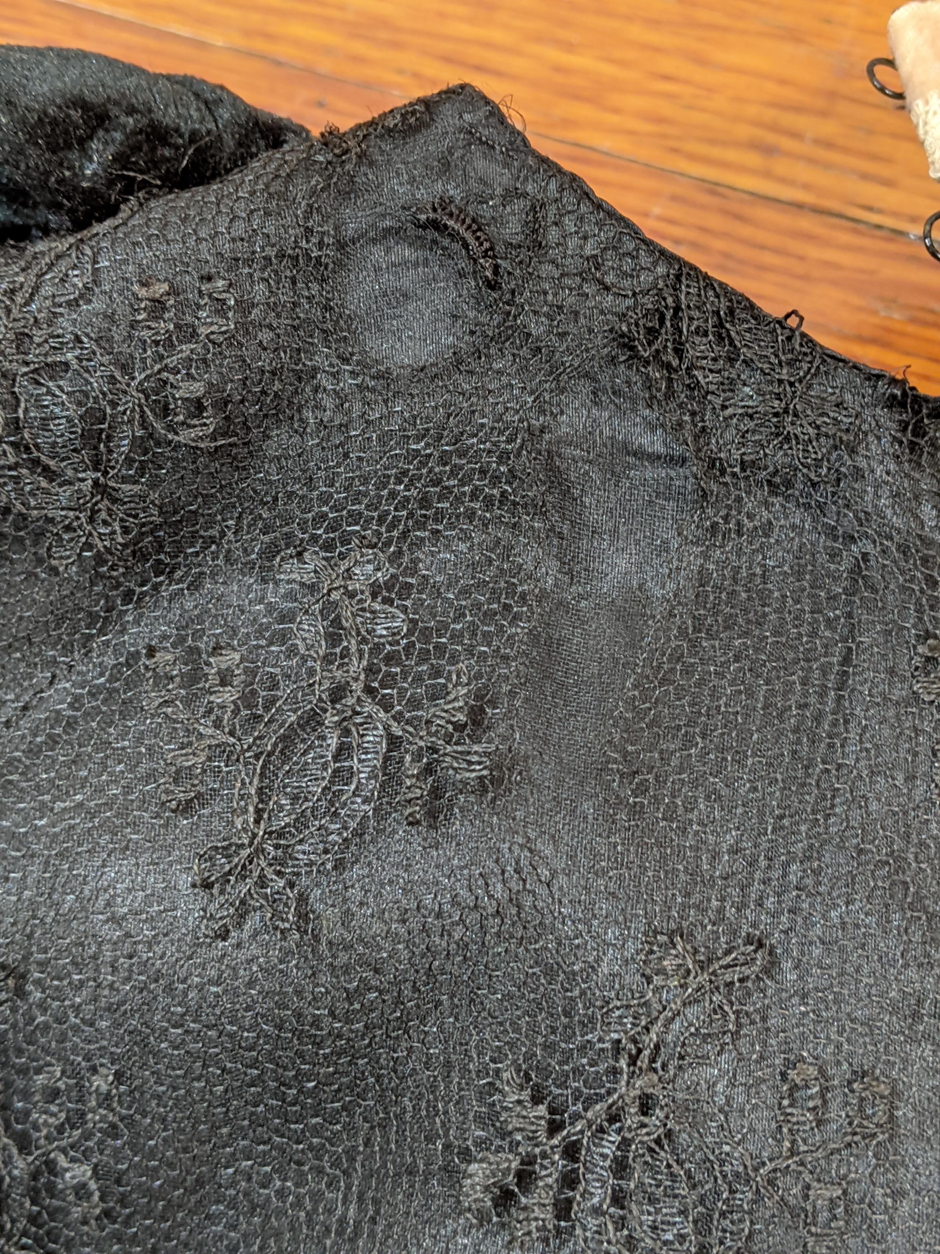 c. 1900s Black + Pink Silk Bodice