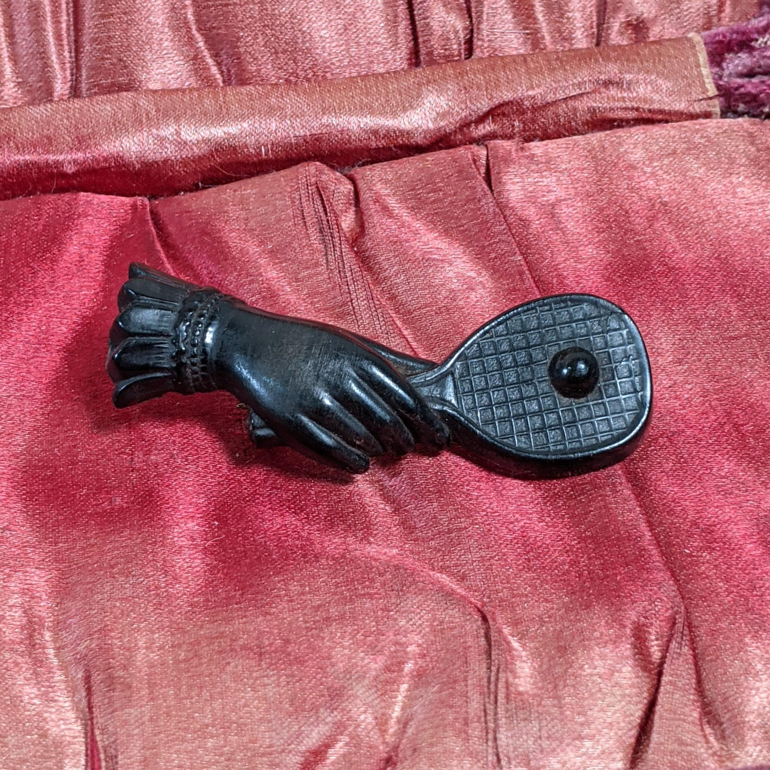 c. 1890s-1900s Hand + Tennis Brooch