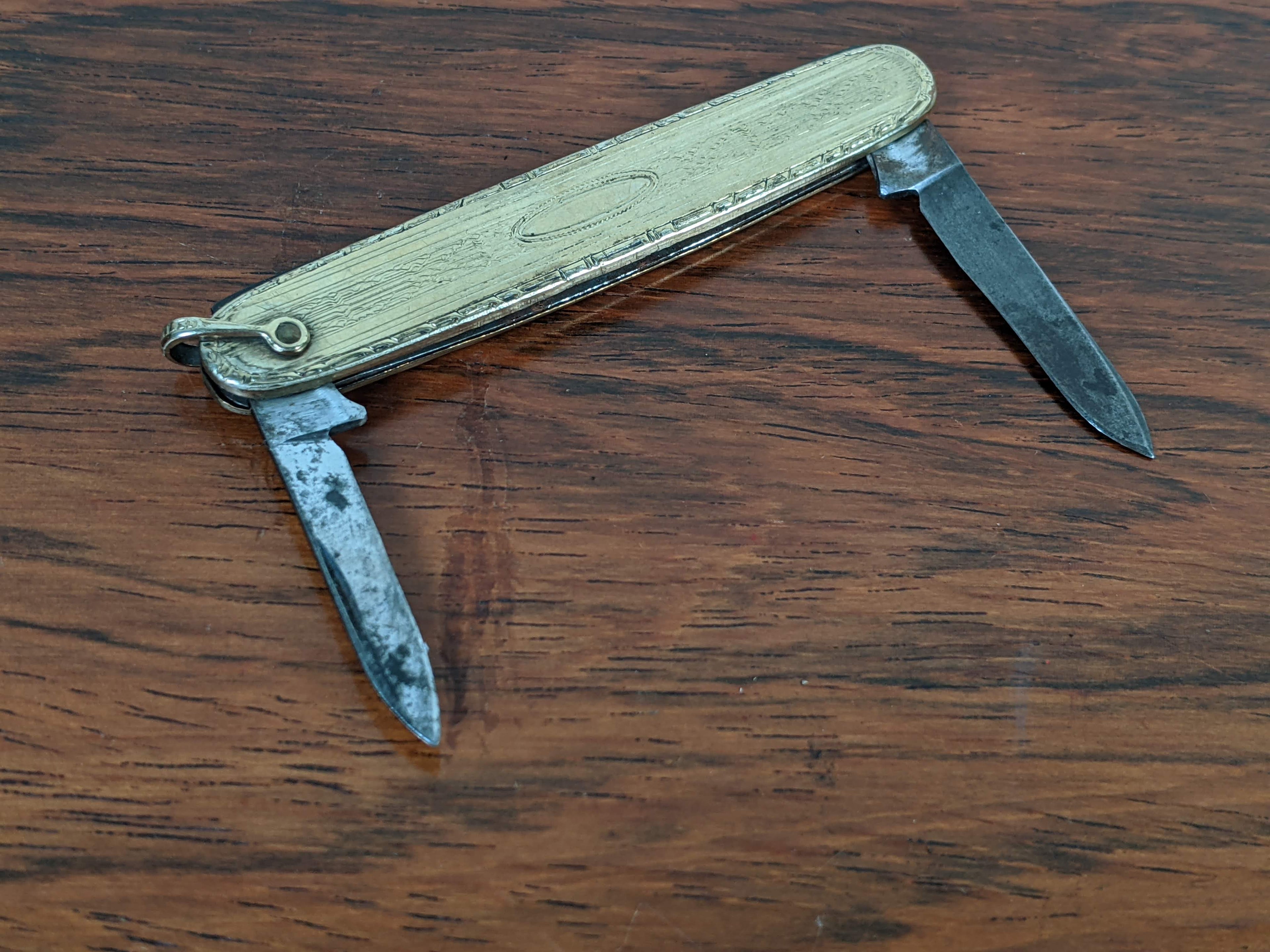 c. 1900s-1910s Gold Filled Pocket Knife Pendant