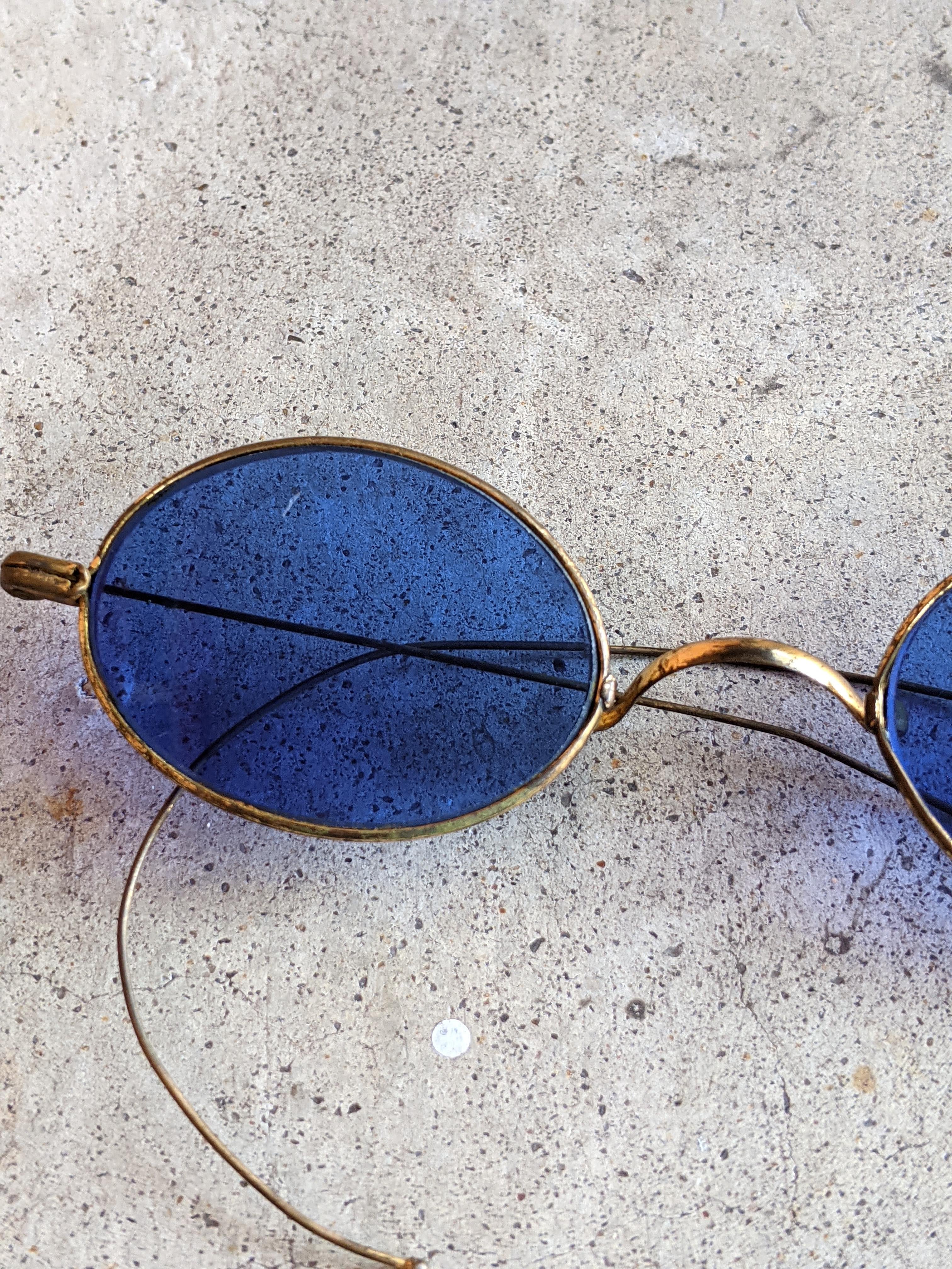 c. 1890s-1900s Blue Tinted Glasses