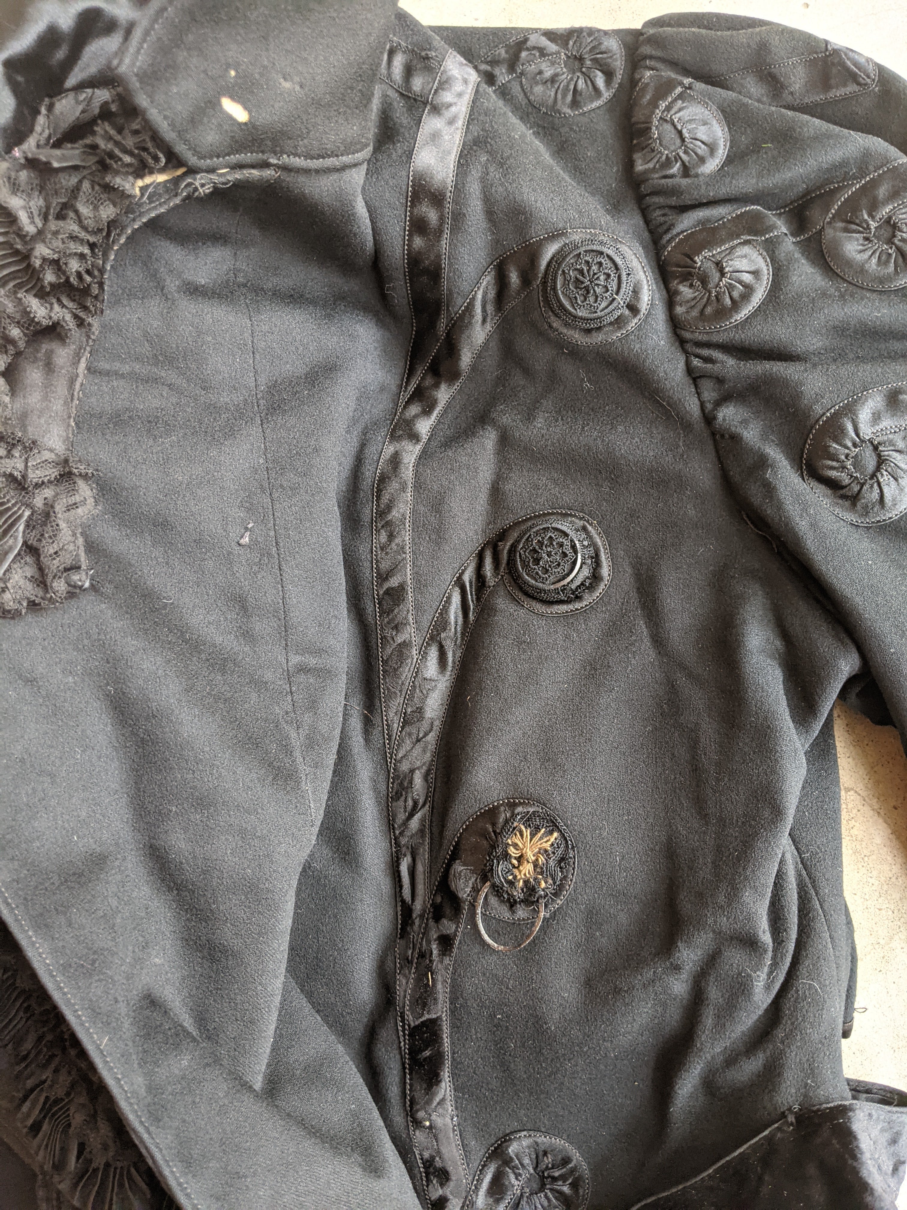 Early 1900s Wool + Silk Bodice or Jacket | Study + Display