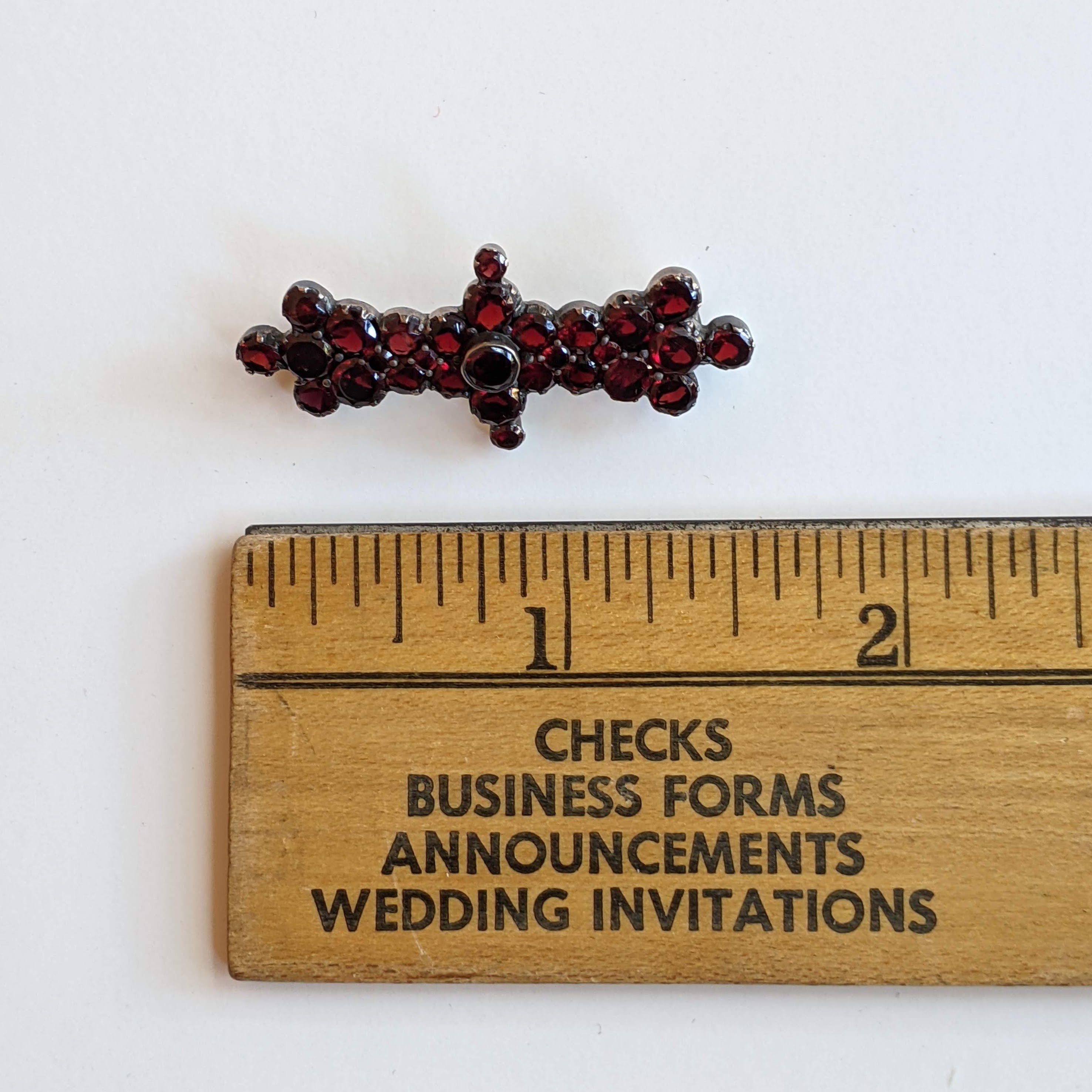 19th c. Flat Cut Garnet Brooch