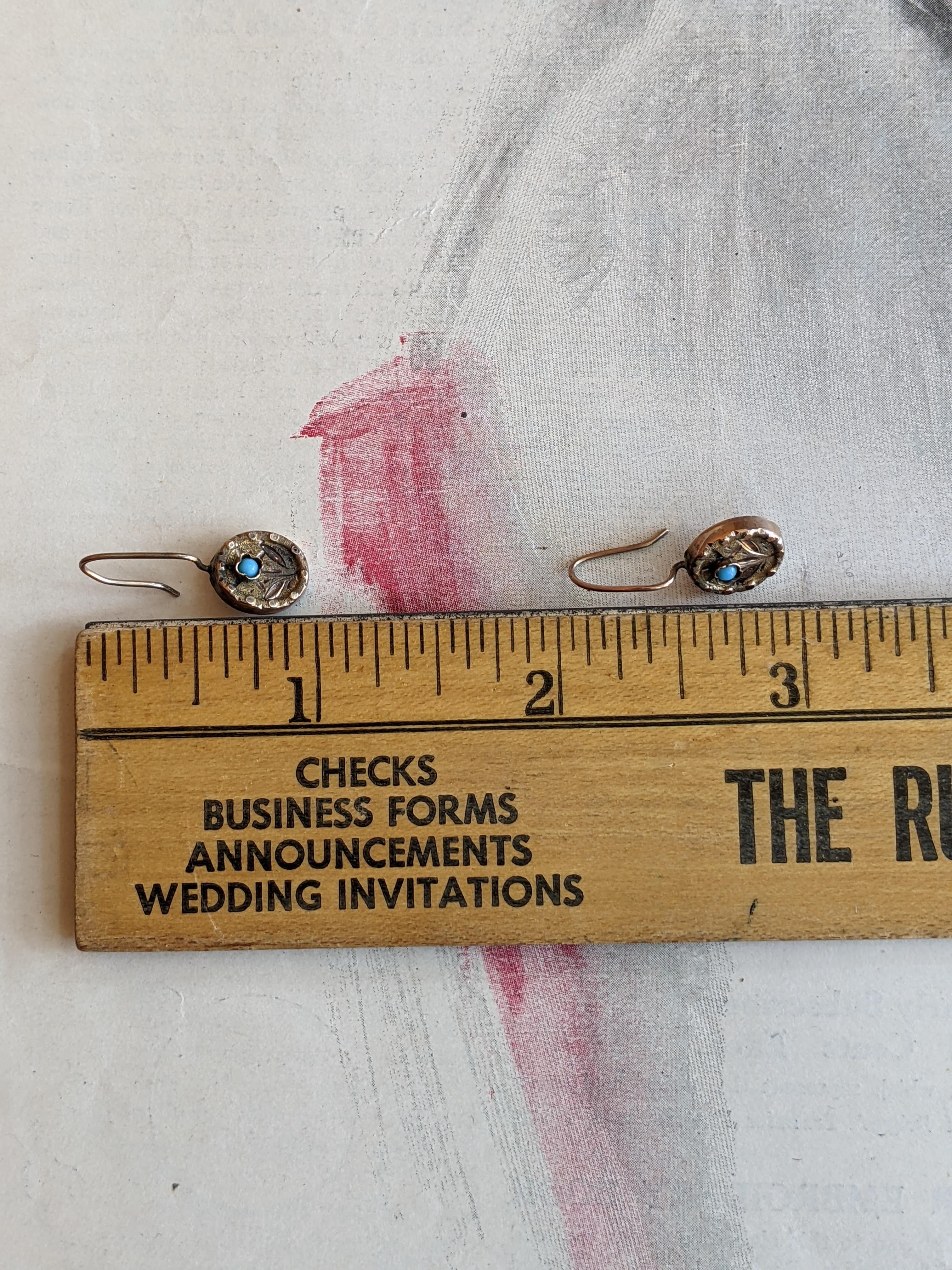 c. 1890s 9k Gold Forget Me Not Earrings