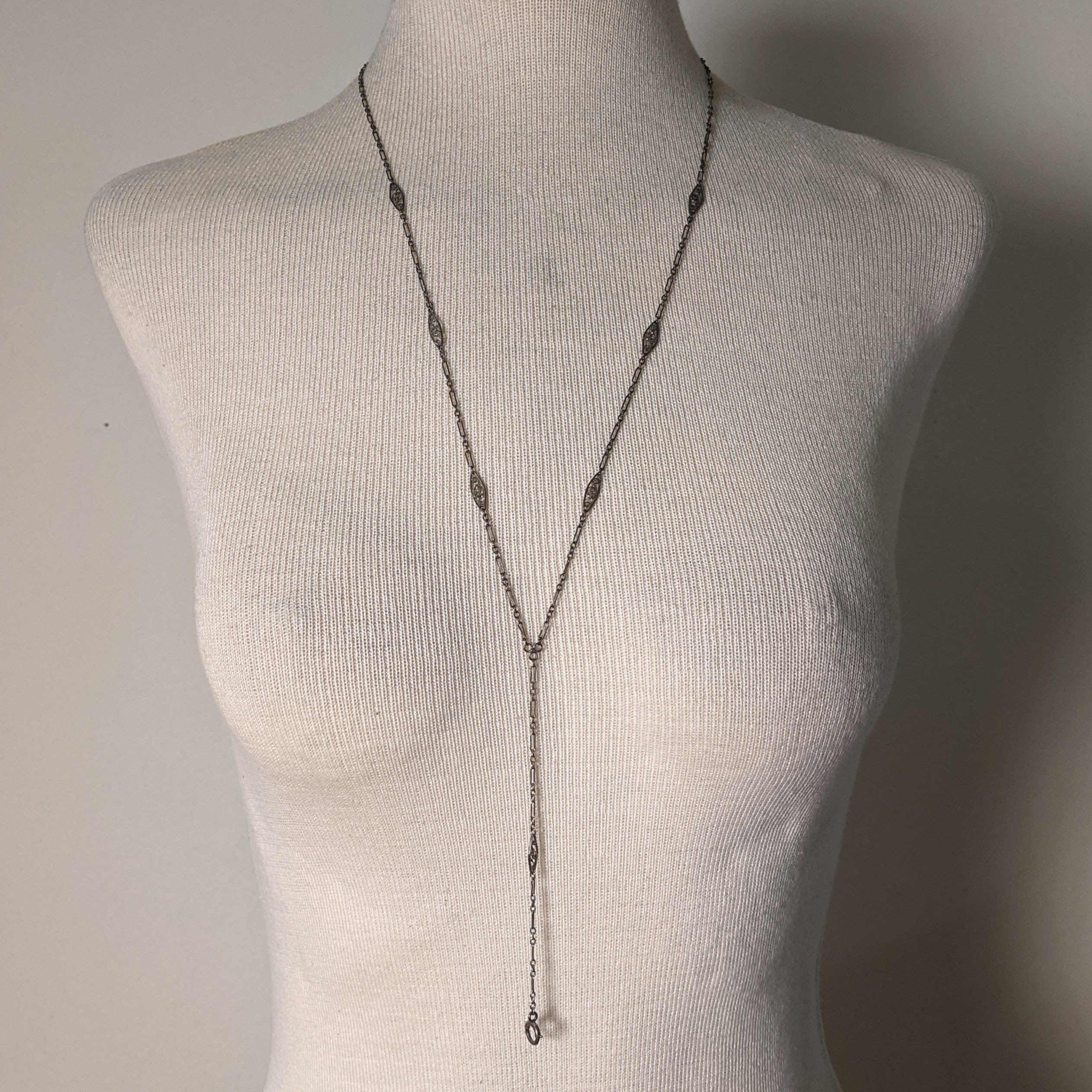 c. 1920s Sterling Silver Lorgnette Chain