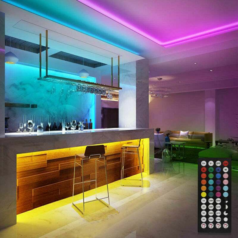 BRAND NEW 5050 RGB LED Strip Bluetooth Remote Lights TV Back Lights For Bar Room - Gadgets & Gifts
