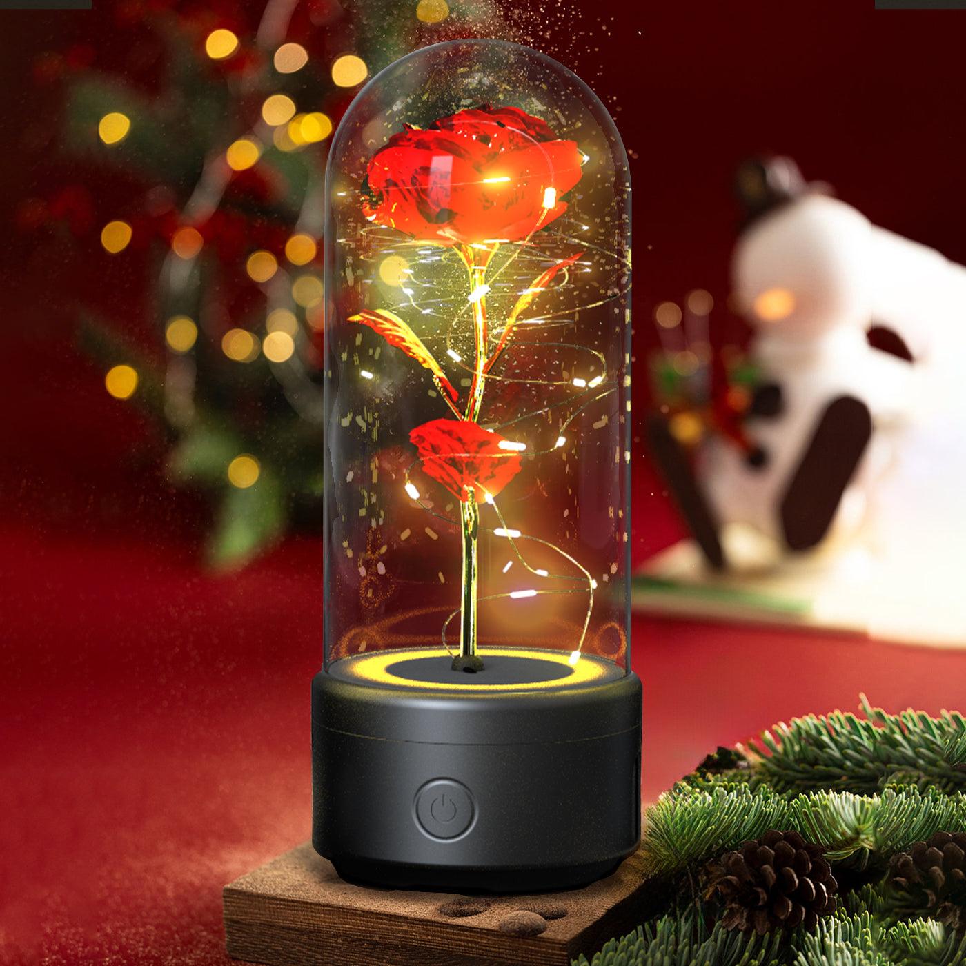 Creative 2 In 1 Rose Flowers LED Light And Bluetooth - compatible Speaker Valentine&