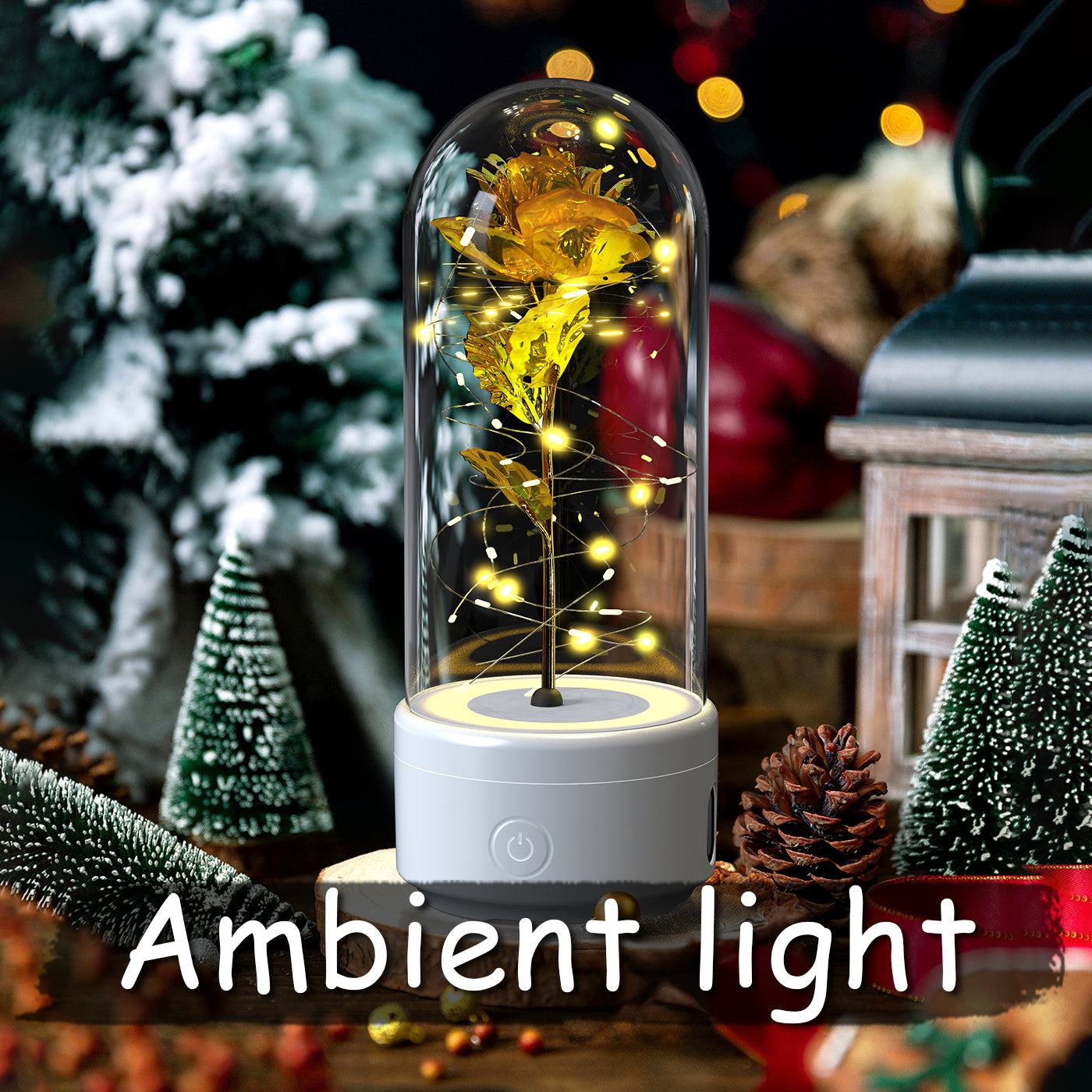 Creative 2 In 1 Rose Flowers LED Light And Bluetooth - compatible Speaker Valentine&