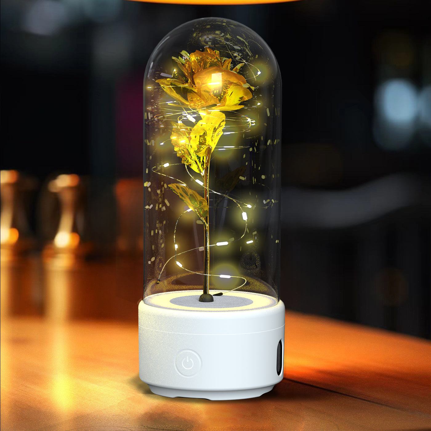 Creative 2 In 1 Rose Flowers LED Light And Bluetooth - compatible Speaker Valentine&