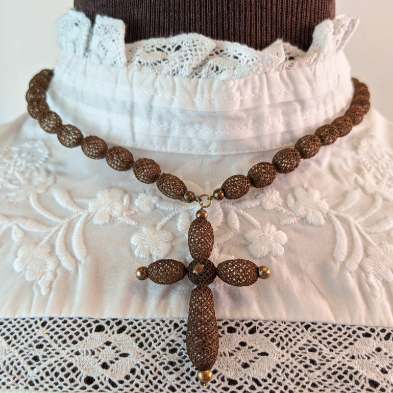 1840s-1870s Victorian Hairwork Necklace