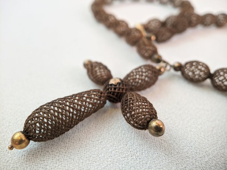 1840s-1870s Victorian Hairwork Necklace