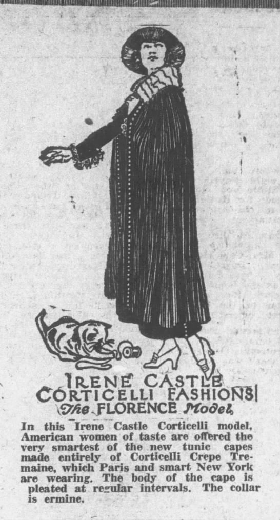 1924 Irene Castle Silk Cape