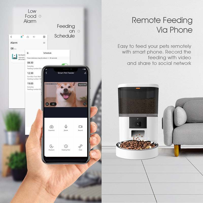 Video Camera With Adjustable Performance Pet Feeder - Gadgets & Gifts