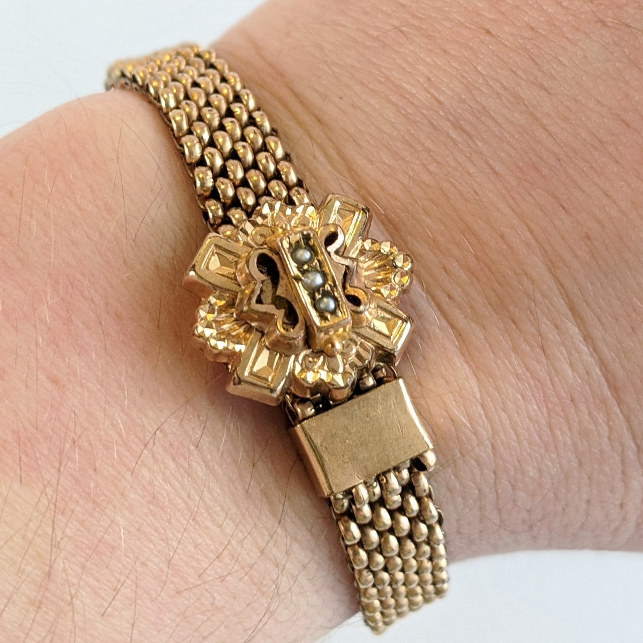 Victorian Etruscan Revival Gold Filled Bracelet