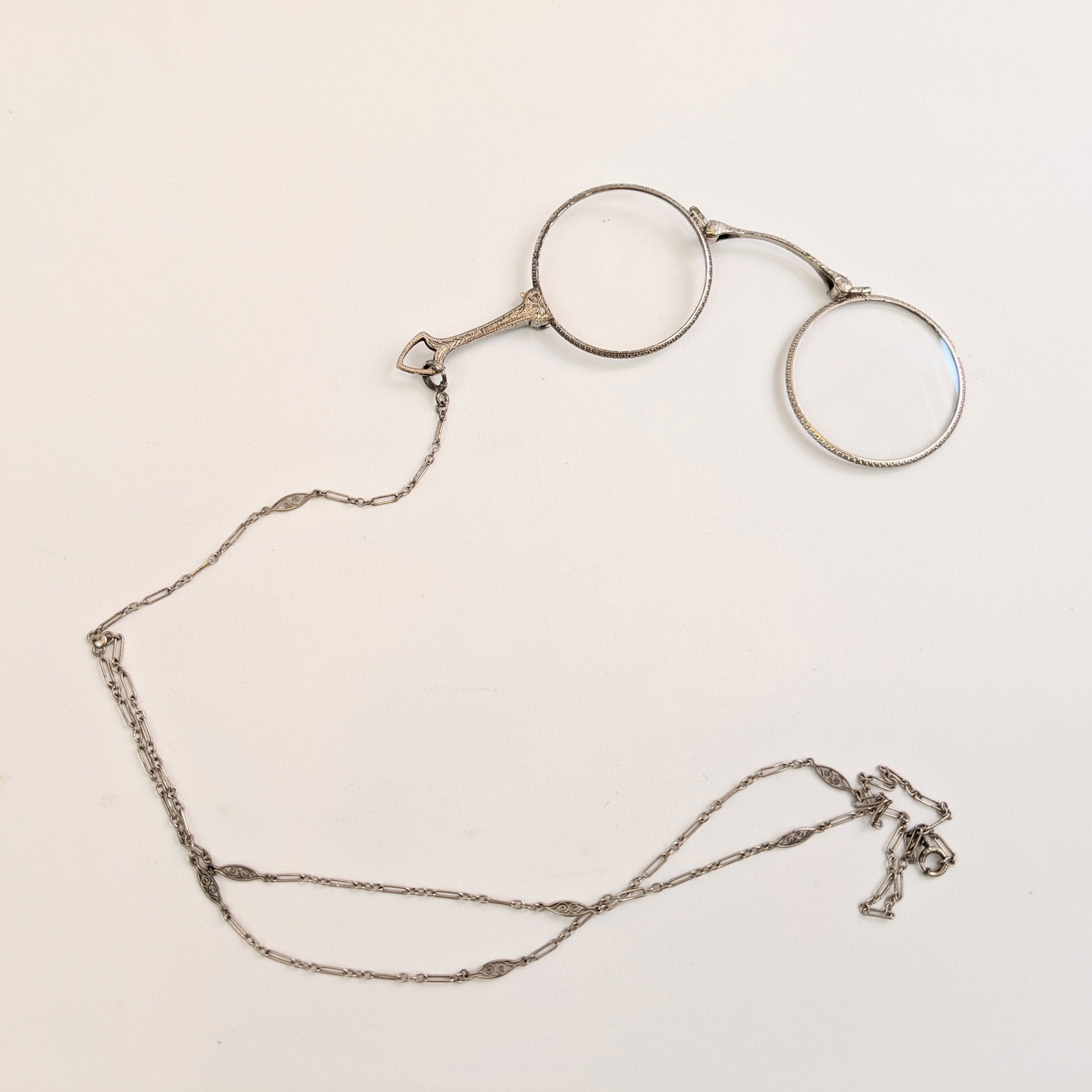 Art Deco Sterling Silver Folding Lorgnette