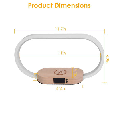 1 Set Bedside Table Lamp Touch Control Lamp With Clock Wireless Charging LED Desk Lamp Dimmable Nightstand Reading Lamp - Gadgets &amp; Gifts