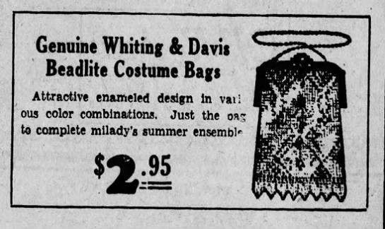 c. 1930 Whiting &amp; Davis Beadlite Purse in Original Box