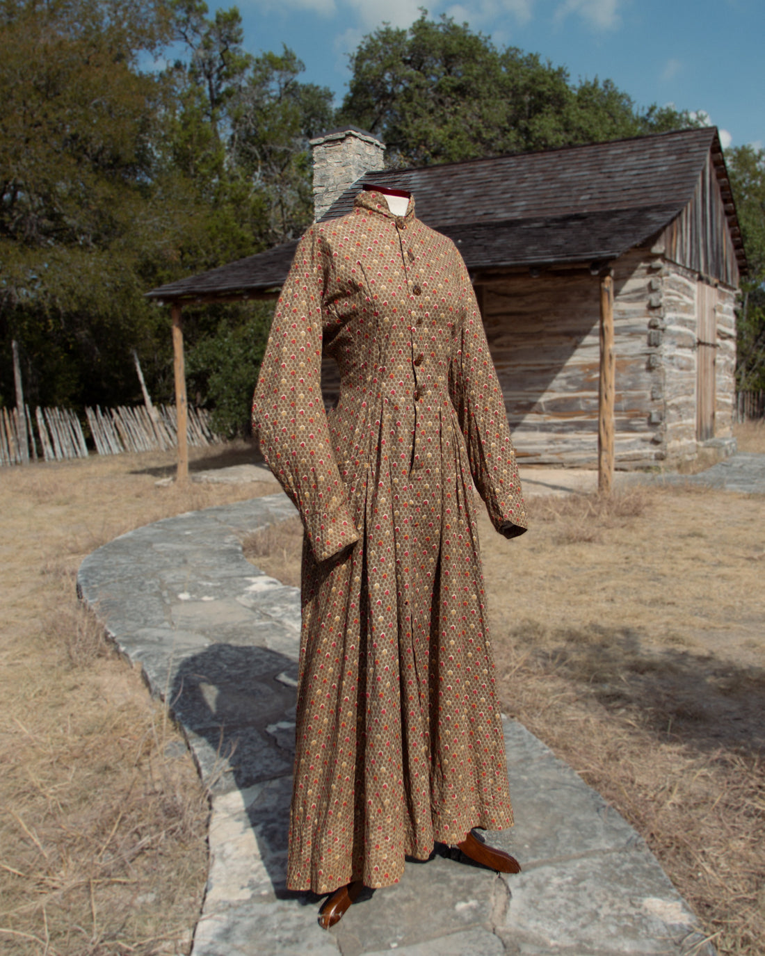 1880s Cotton Workwear Dress