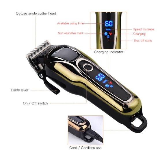 Professional Hair Clipper Rechargeable Trimmer