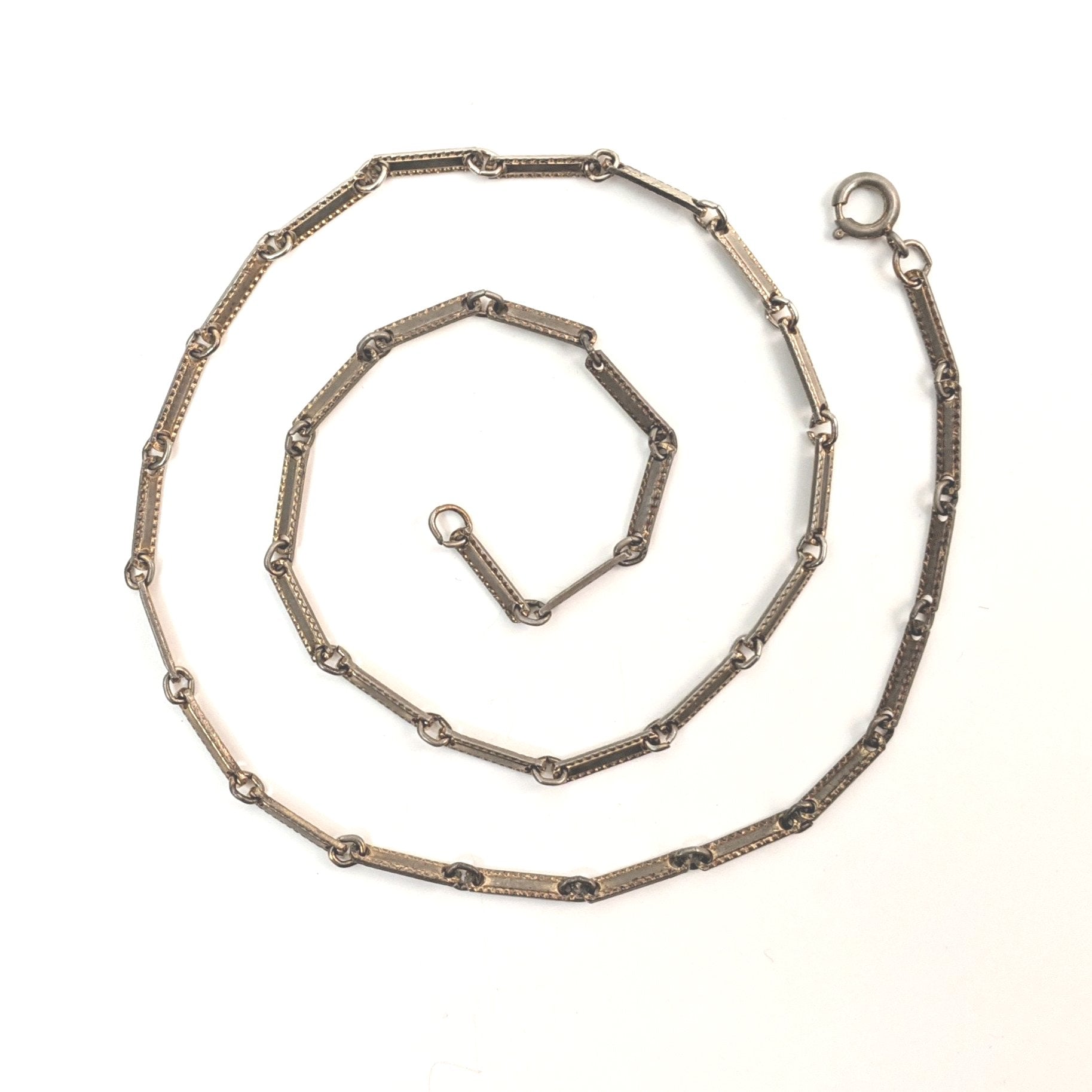 Long Antique Silver Plated Chain