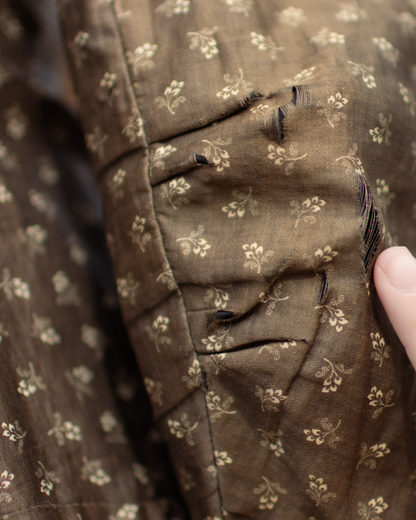 c. 1880s Brown Calico Dress