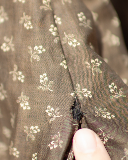 c. 1880s Brown Calico Dress