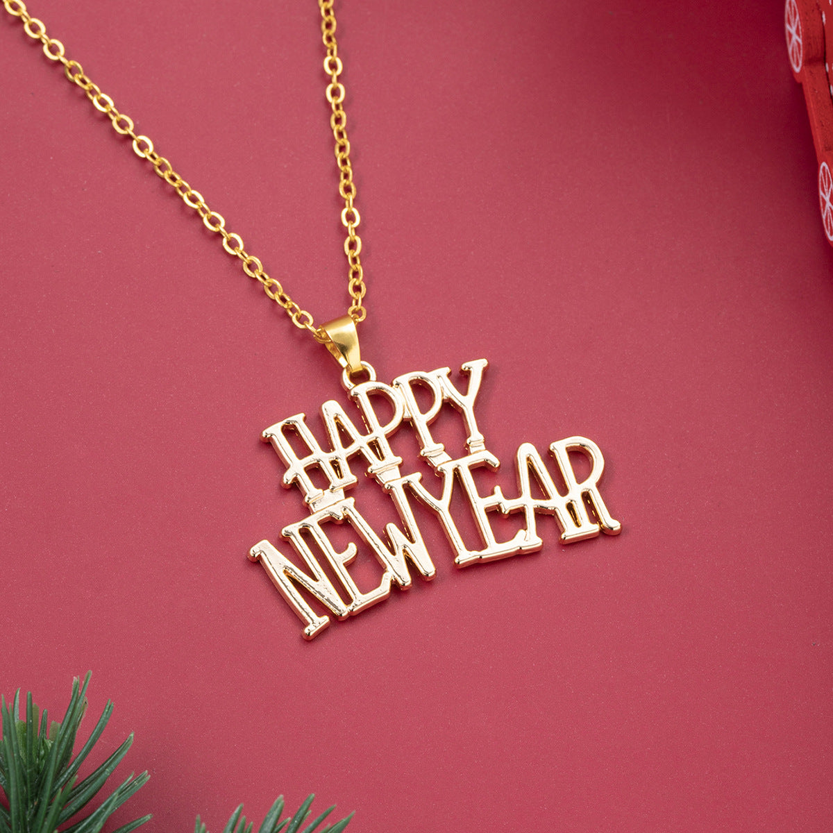 Happy New Year English Letter Happy New Year Fashion Classic Women's Necklace