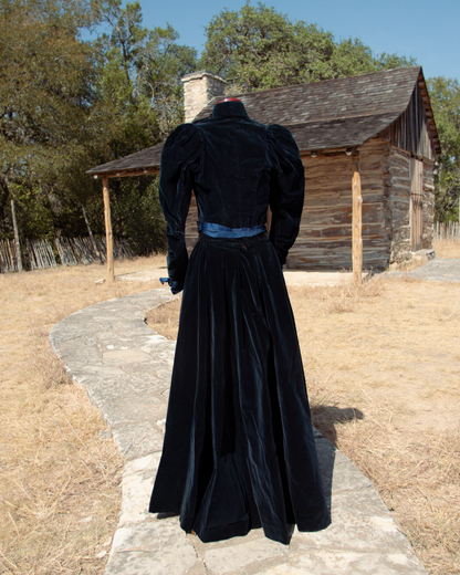 c. 1899-1900 Blue Velvet Dress