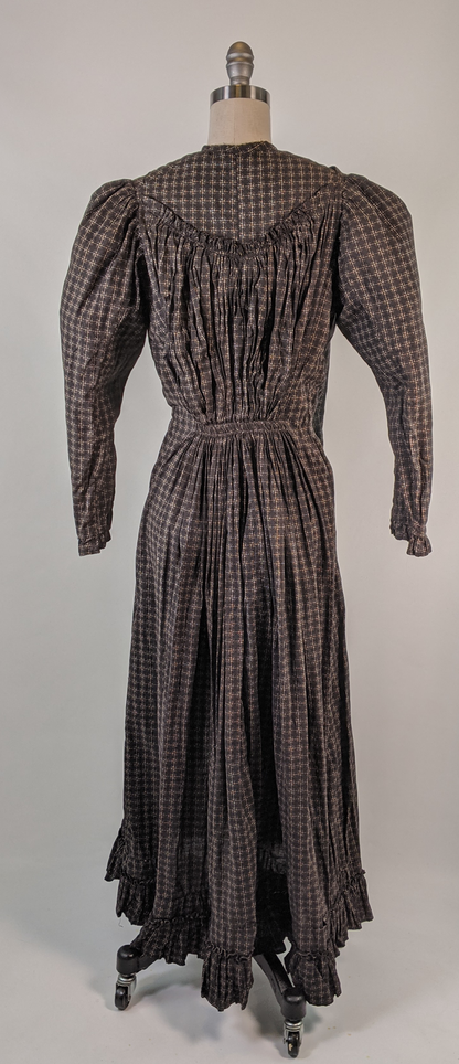 1890s Black Wrapper Dress