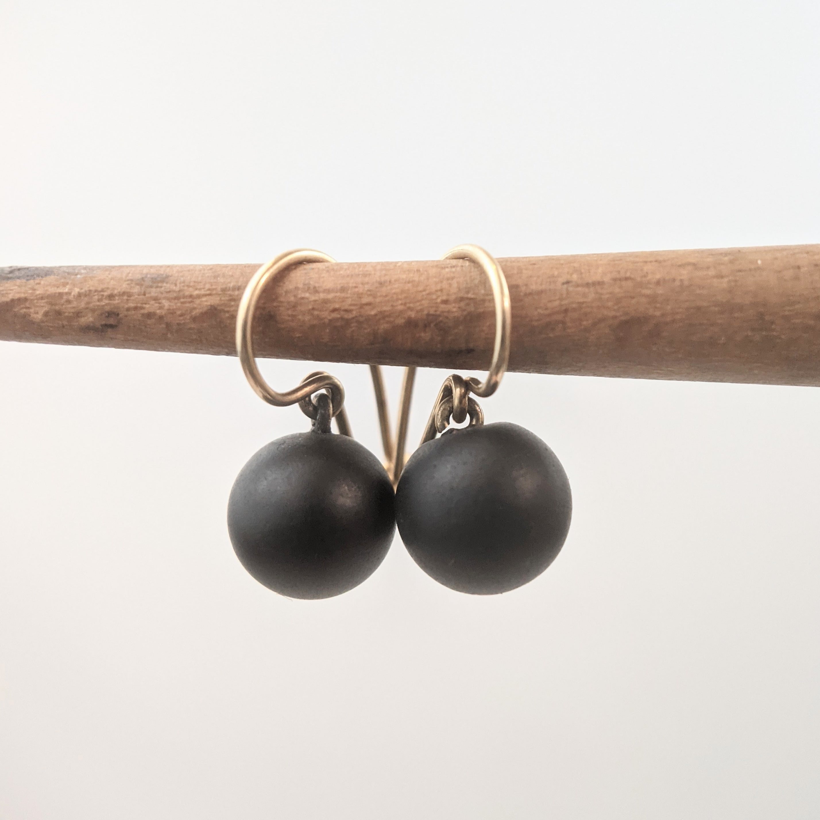 Victorian French Jet Orb Ear Drops